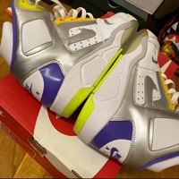 Nike Air Flight Lite High White Metallic Silver Hyper Grape (2014) photo 8