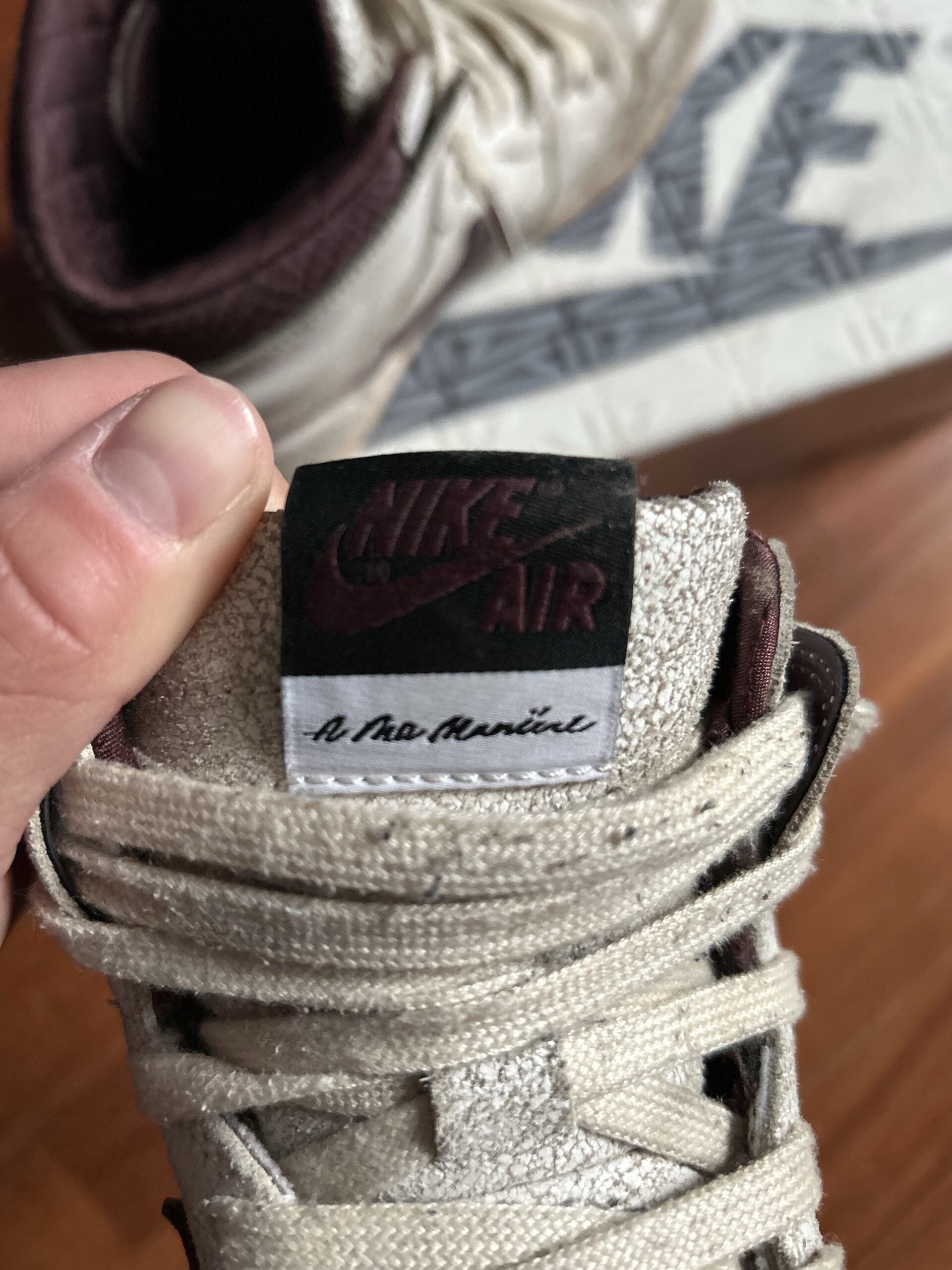 Air Jordan x A Ma Maniere 1 High OG 'Burgundy Sail' (2021) photo 7