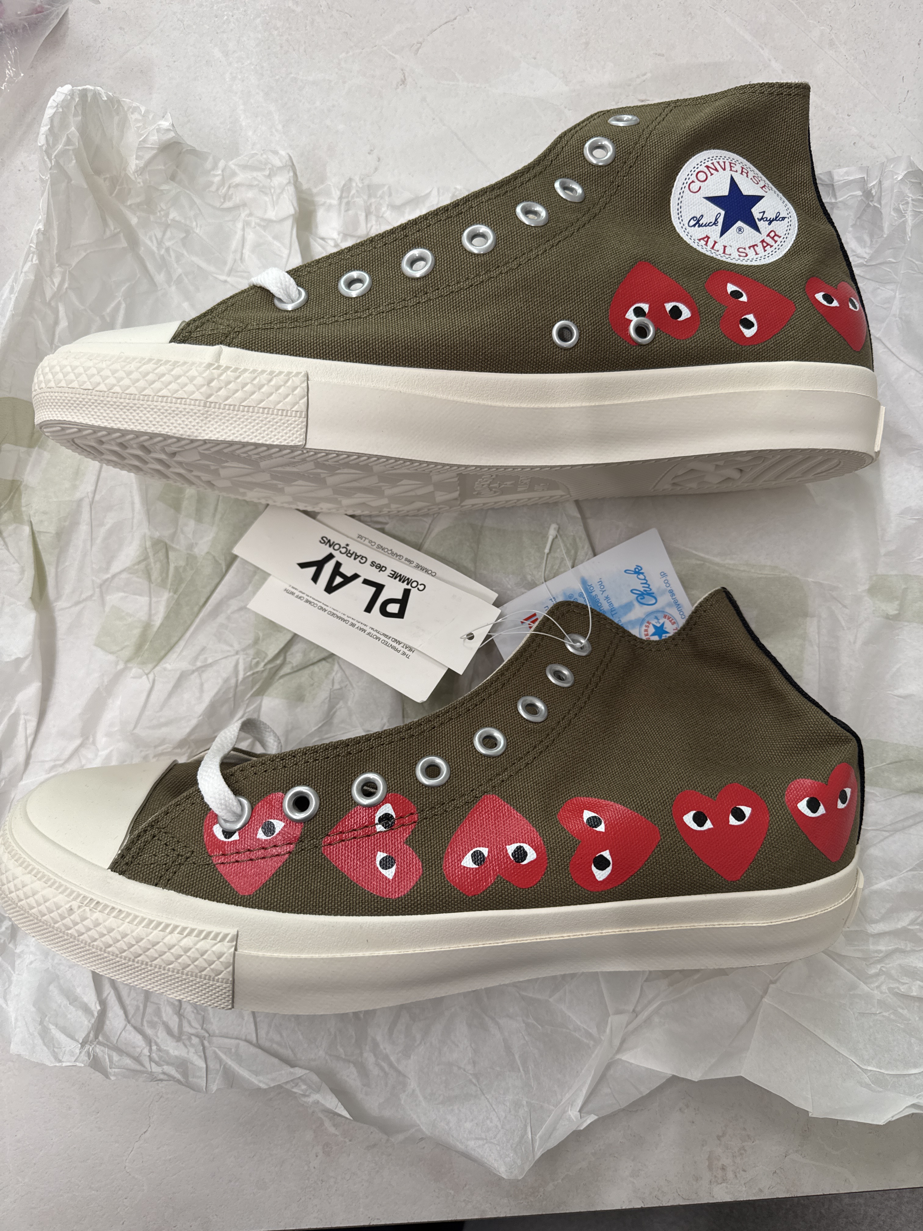 Converse Chuck Taylor All-Star 70 Hi Comme des Garcons Play Multi-Heart Green photo 1