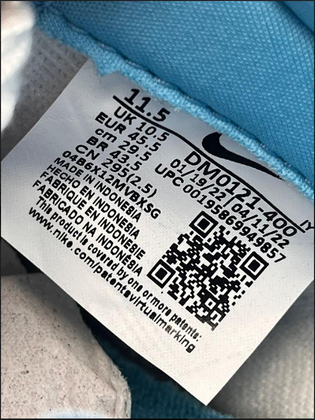 Nike Dunk Low Retro QS 'Flash White Argon Blue Flash' (2022) photo 7