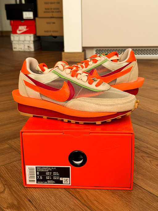 Nike x sacai x Clot LDWaffle 'Kiss of Death Net Orange Blaze' (2021)