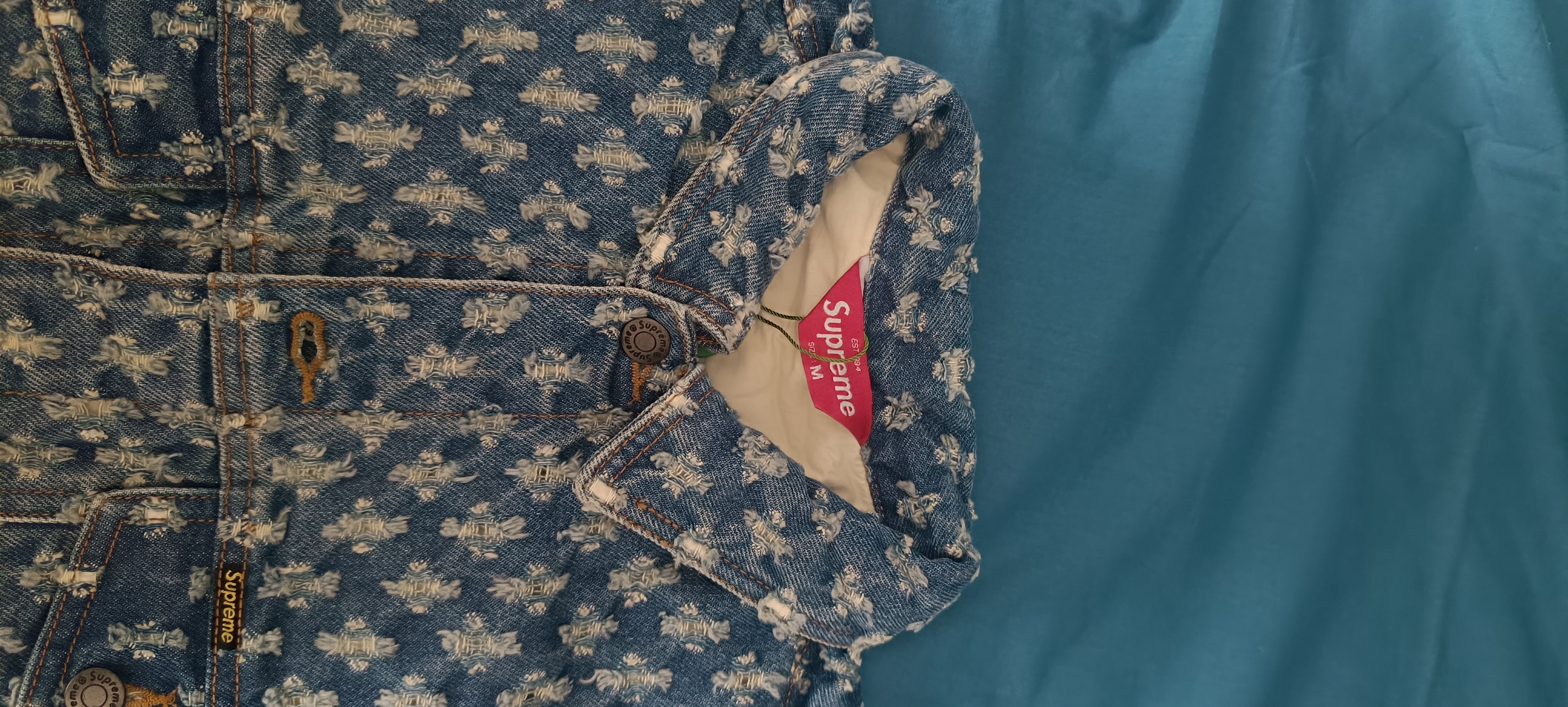 Supreme Hole Punch Denim Trucker Jacket (SS20) photo 8