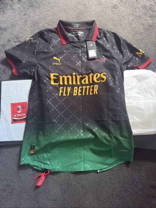 Puma x AC Milan x Off-White Goalkeeper Jersey 'Red/Power Green' (SS25)