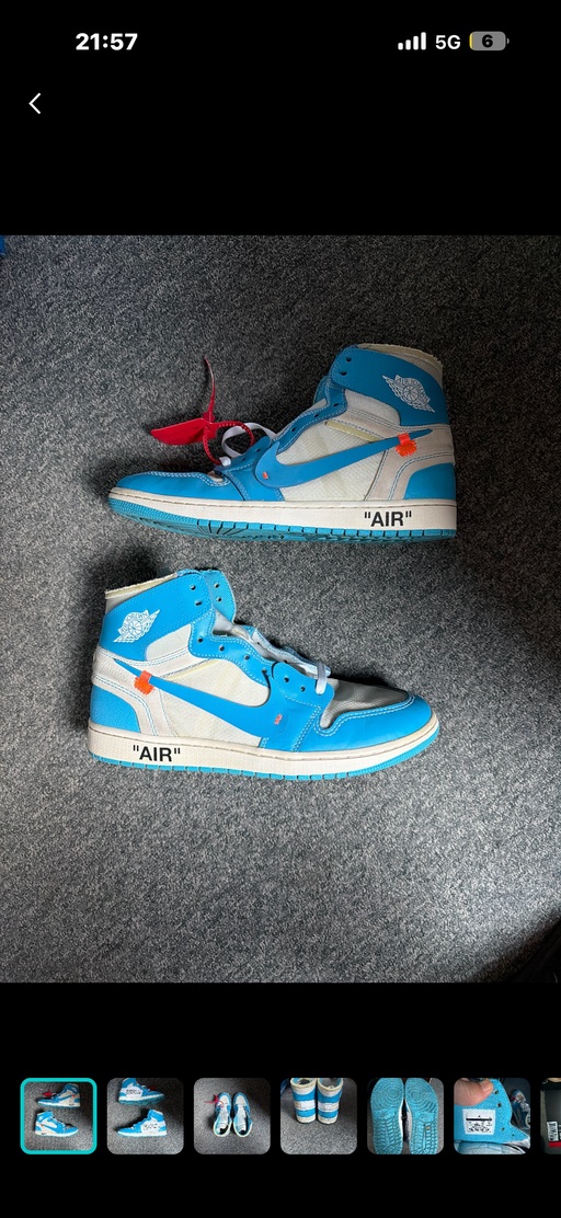 Air Jordan x Off White 1 'Powder Blue' (UNC) (2018)