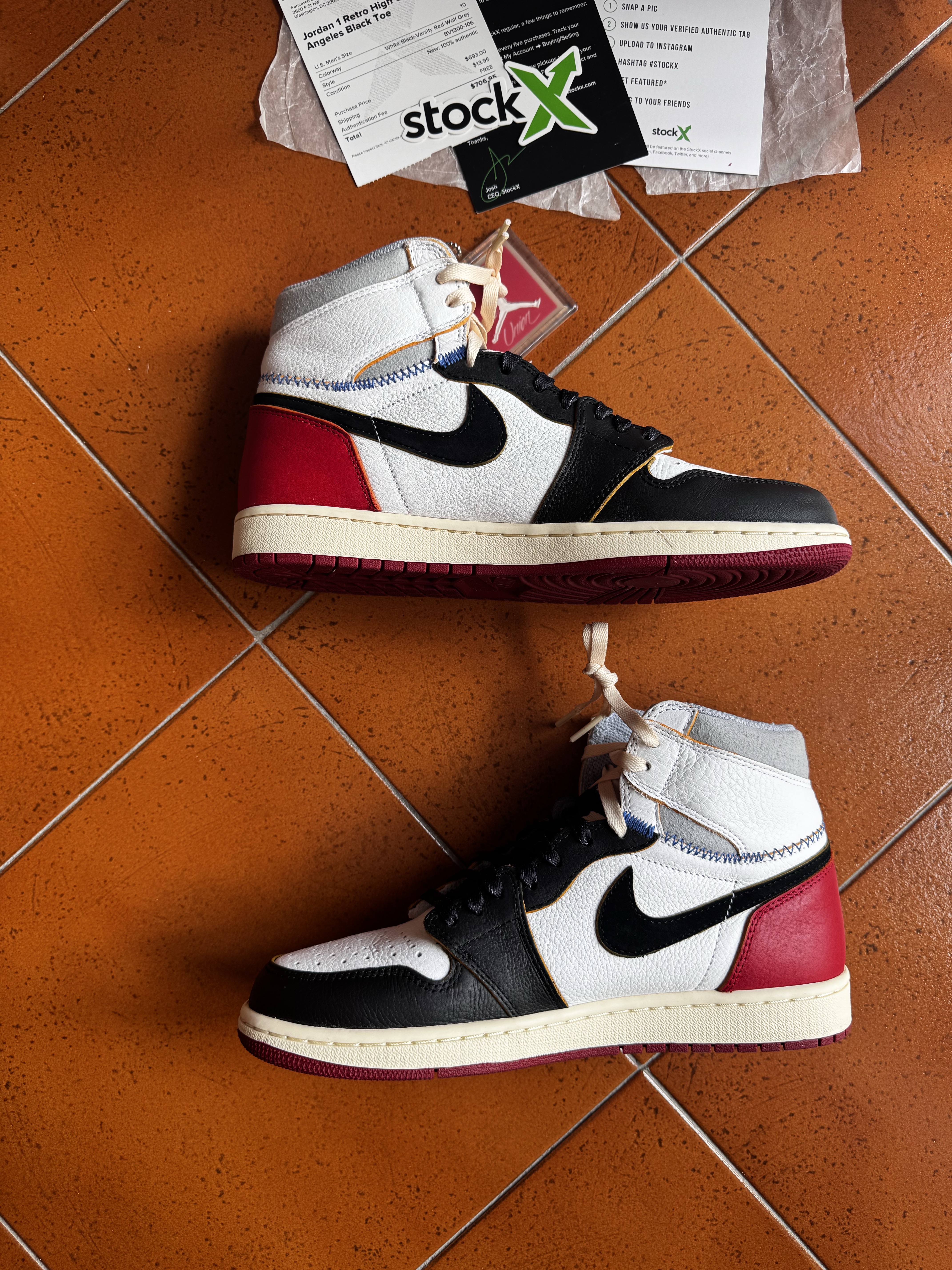 Air Jordan x Union LA 1 Retro High OG Varsity Red (2018) photo 2