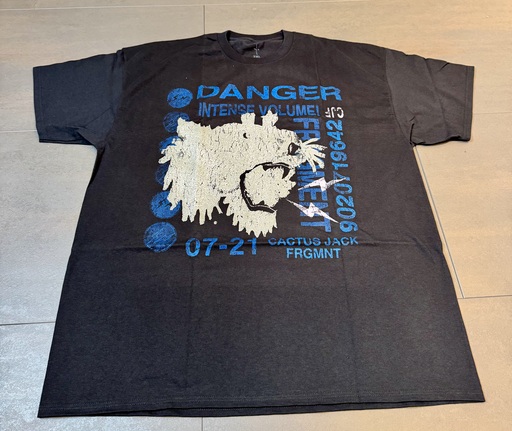 Travis Scott Cactus Jack For Fragment Danger Tee Washed Black (SS21)