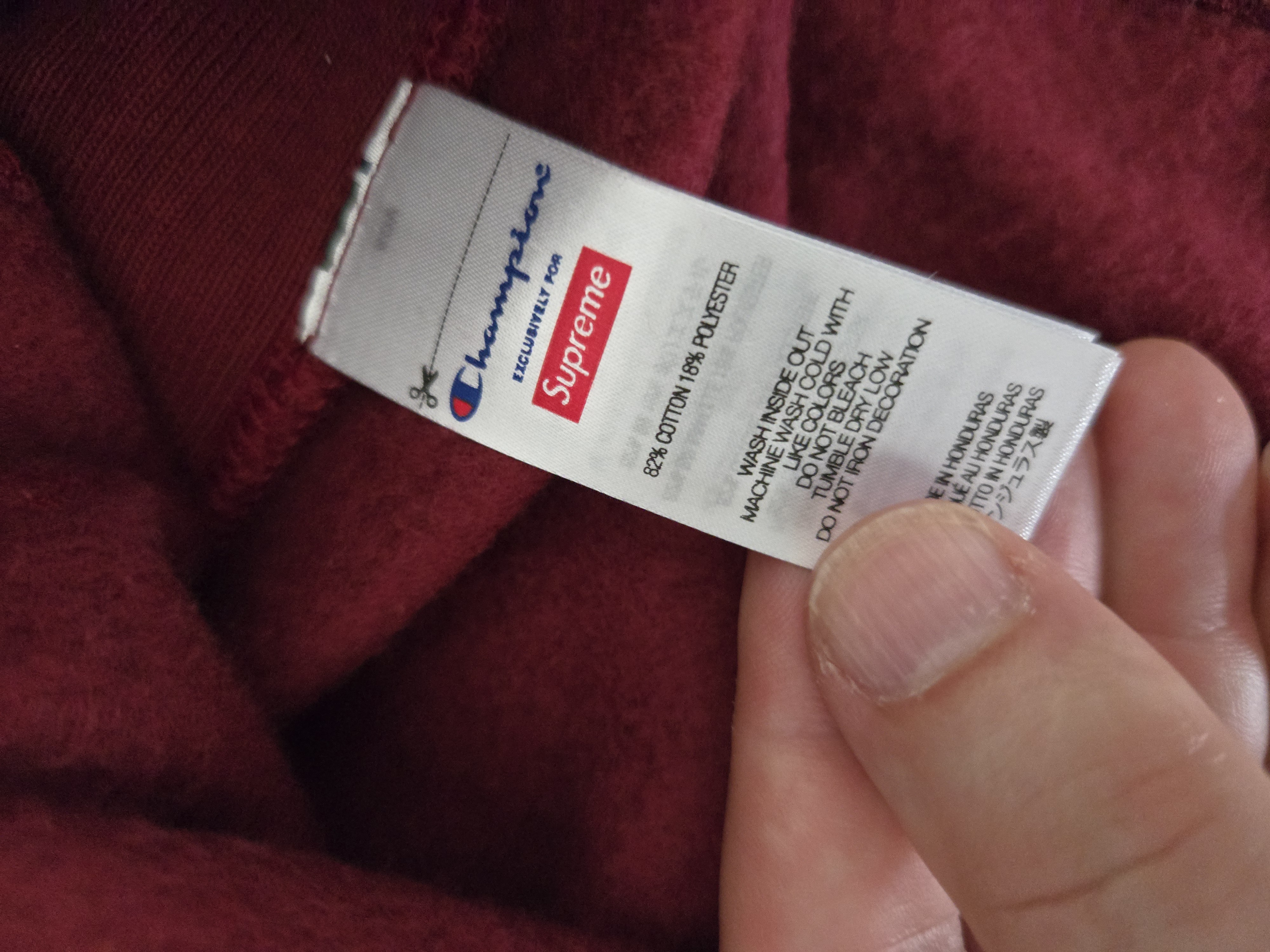 Supreme Champion Hooded Sweatshirt 'Cardinal' (SS25) photo 6
