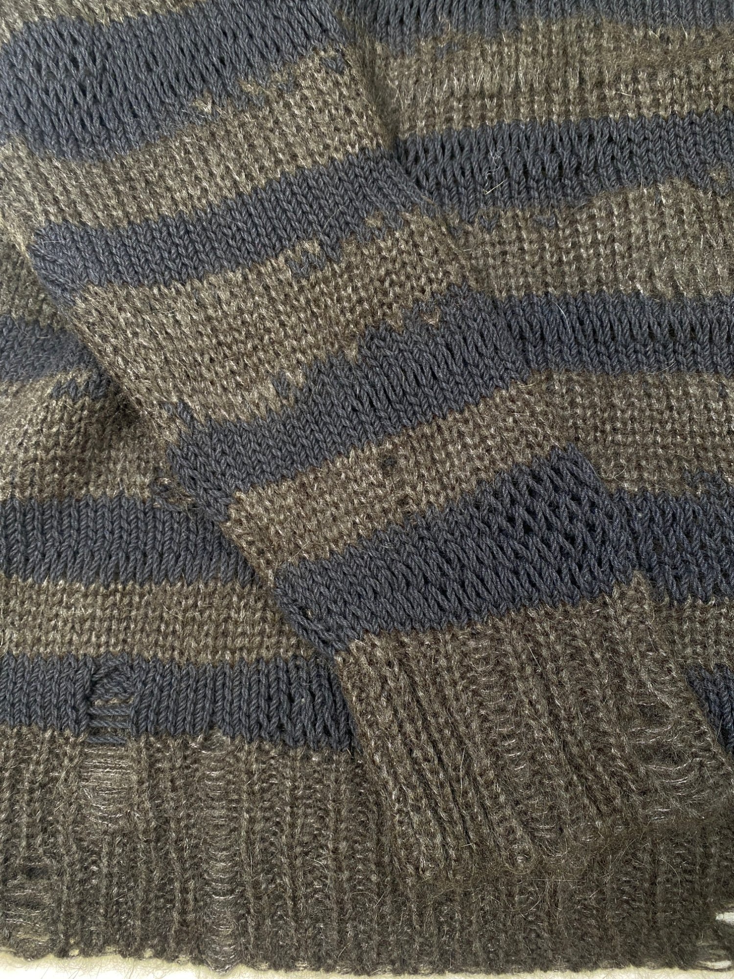 Acne Studios Distressed Striped Knit Sweater photo 6