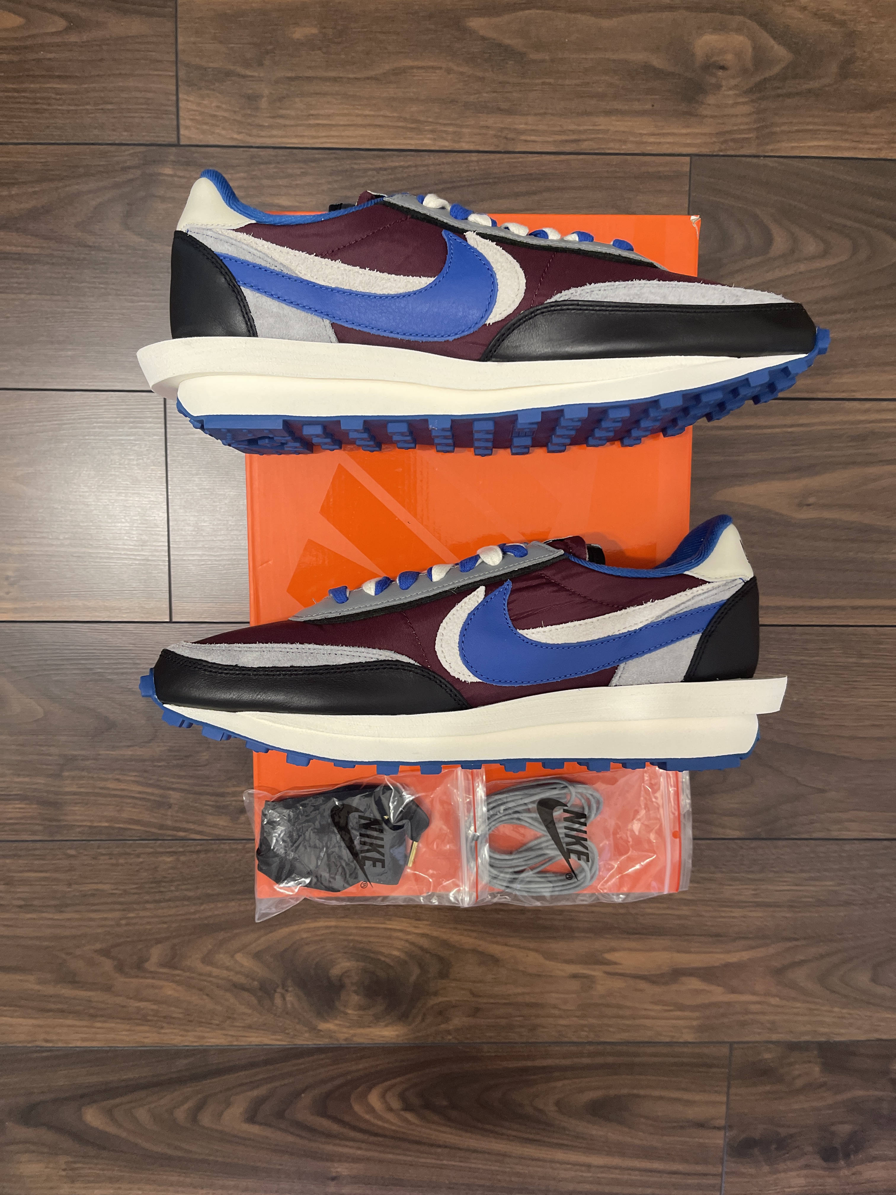 Nike x sacai x UNDERCOVER LDWaffle 'Night Maroon Team Royal' (2021) photo 2