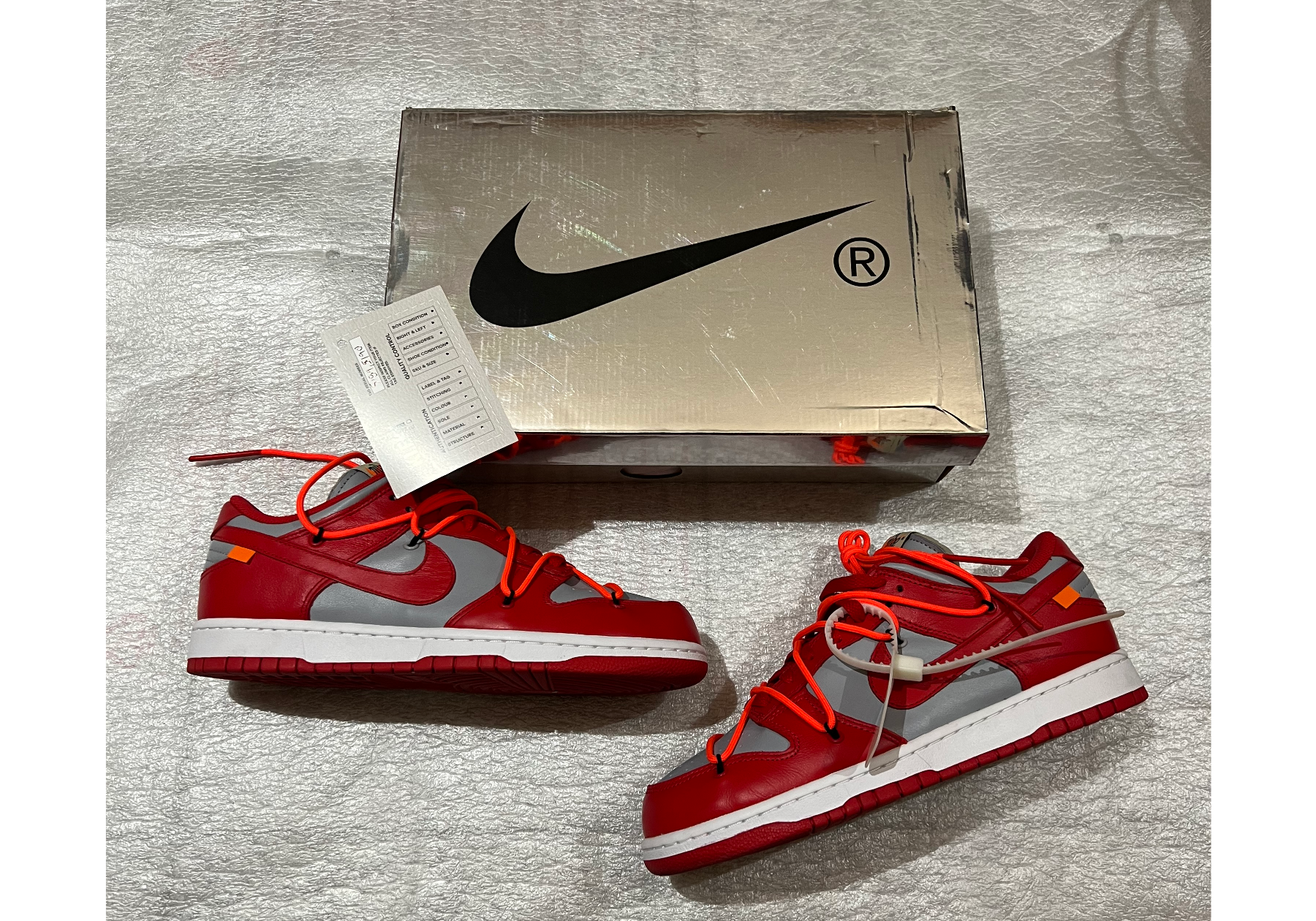 Nike x Off White Dunk Low 'University Red' (2019) photo 9