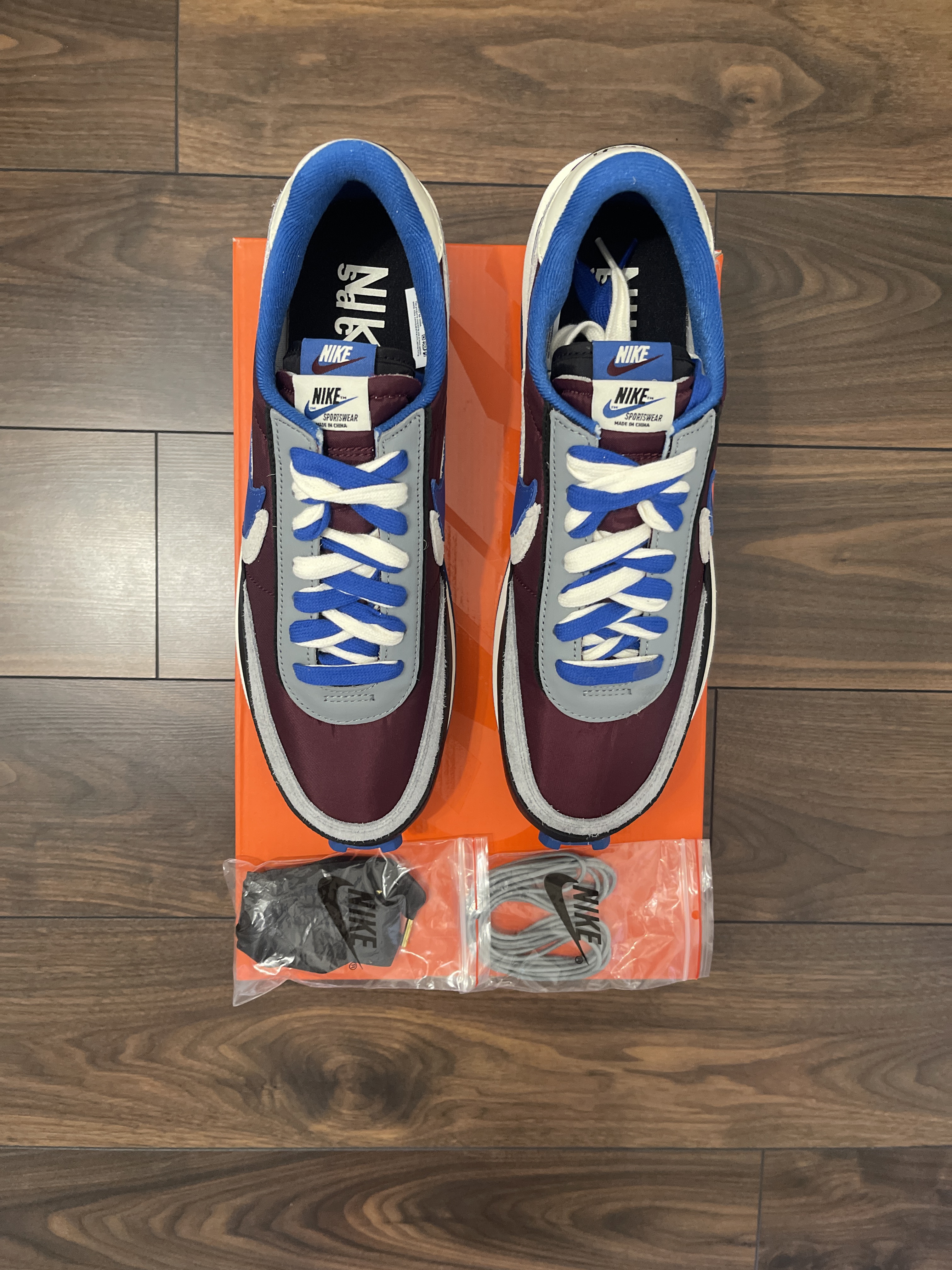 Nike x sacai x UNDERCOVER LDWaffle 'Night Maroon Team Royal' (2021) photo 3