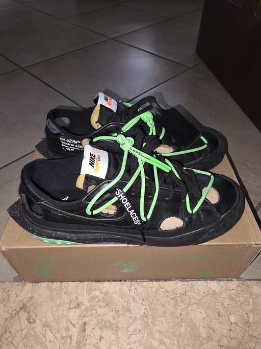Nike x Off-White Blazer Low 'Black and Electro Green' (2022)