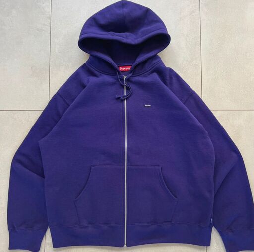 Supreme Small Box Zip Up Hooded Sweatshirt 'Purple' (FW24)