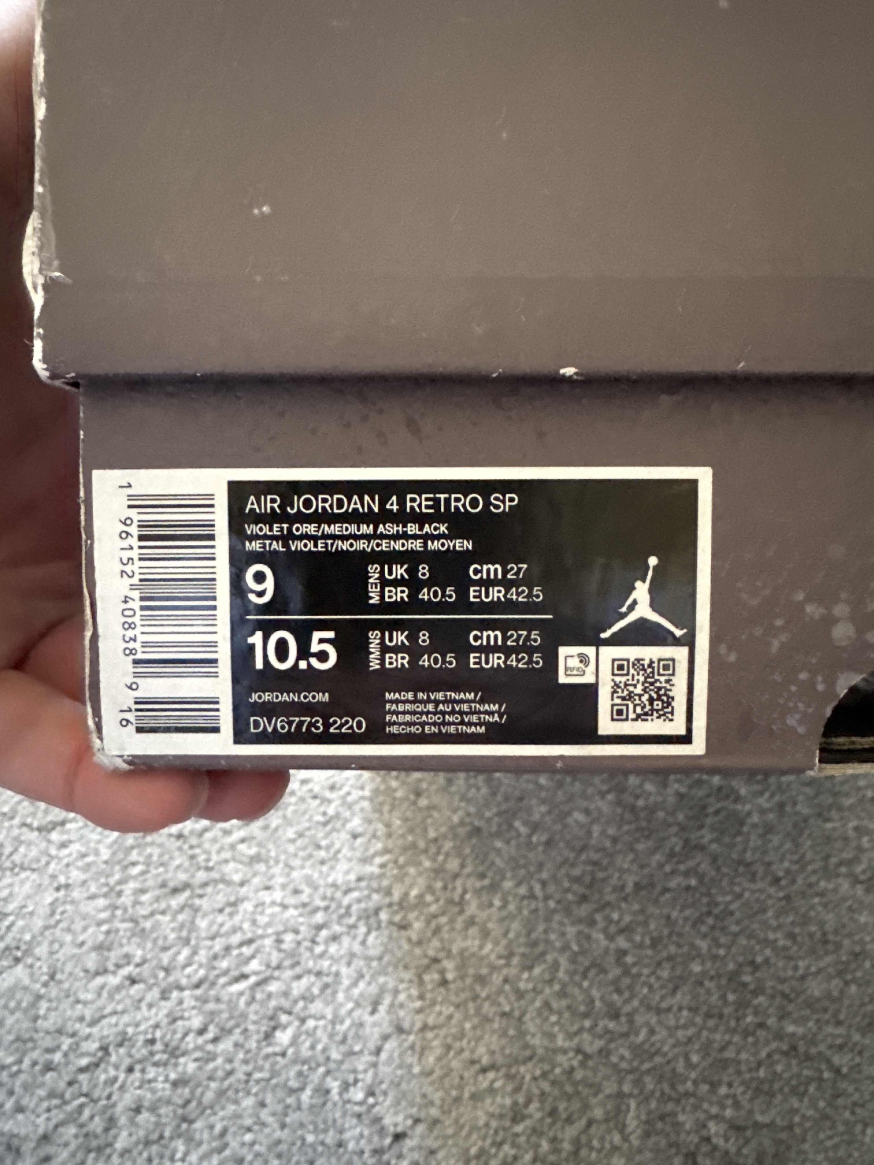 Air Jordan x A Ma Maniere 4 'Violet Ore' (2022) photo 6