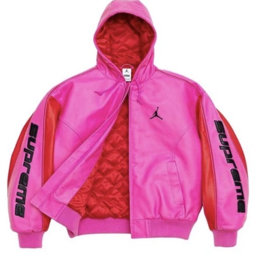 Supreme x Jordan Hooded Leather Jacket 'Pink' (SS26)