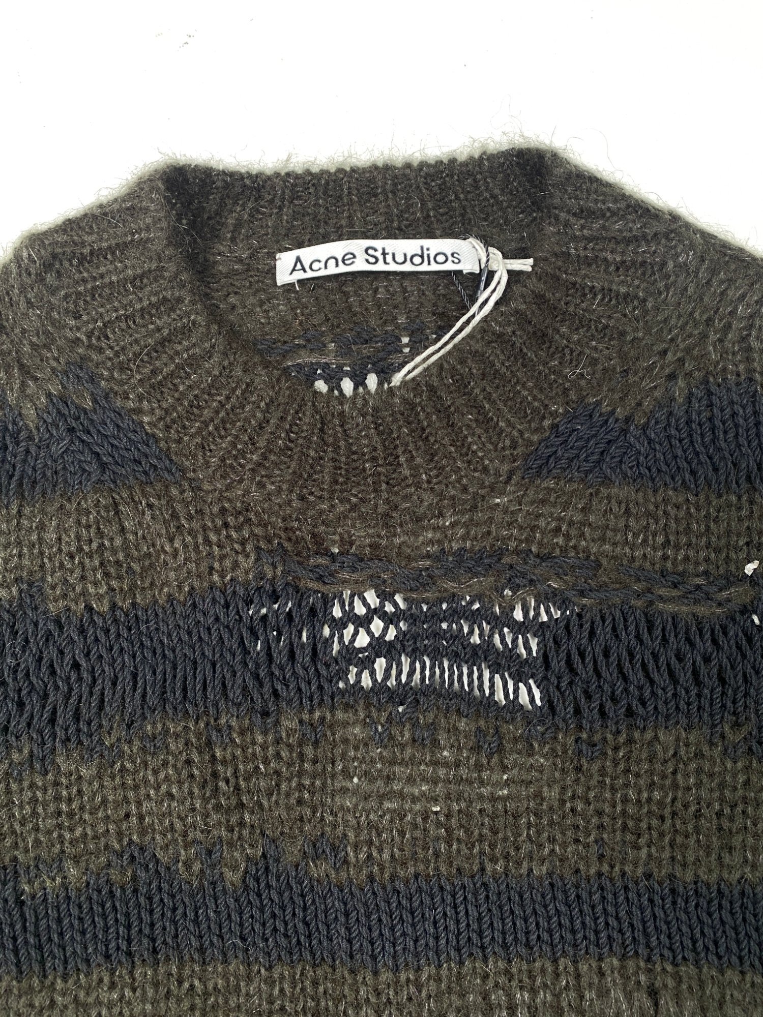 Acne Studios Distressed Striped Knit Sweater photo 3