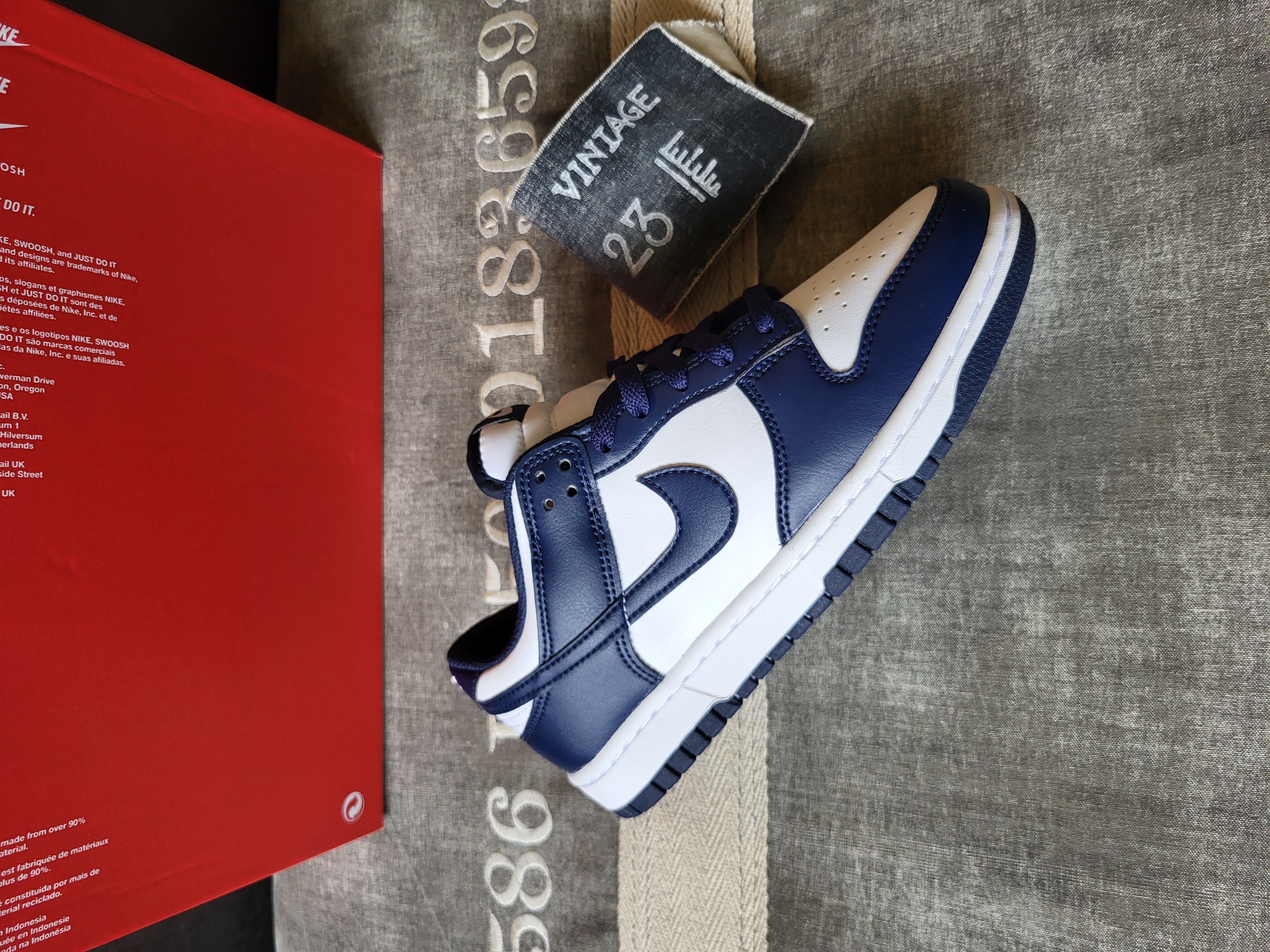 Nike Dunk Low 'White Midnight Navy' (2024) photo 7
