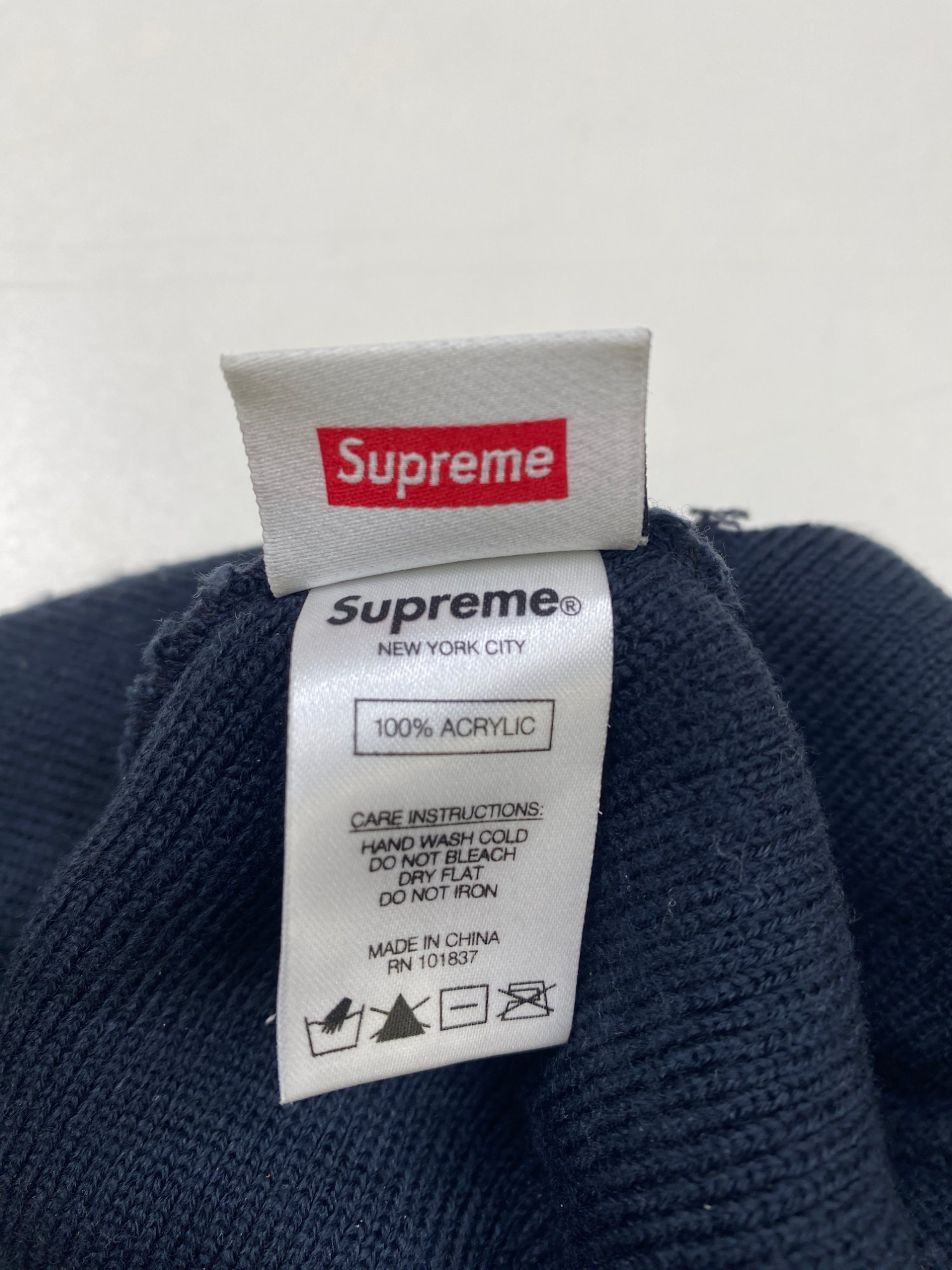 Supreme New Era Box Logo Beanie Navy (FW18) photo 7