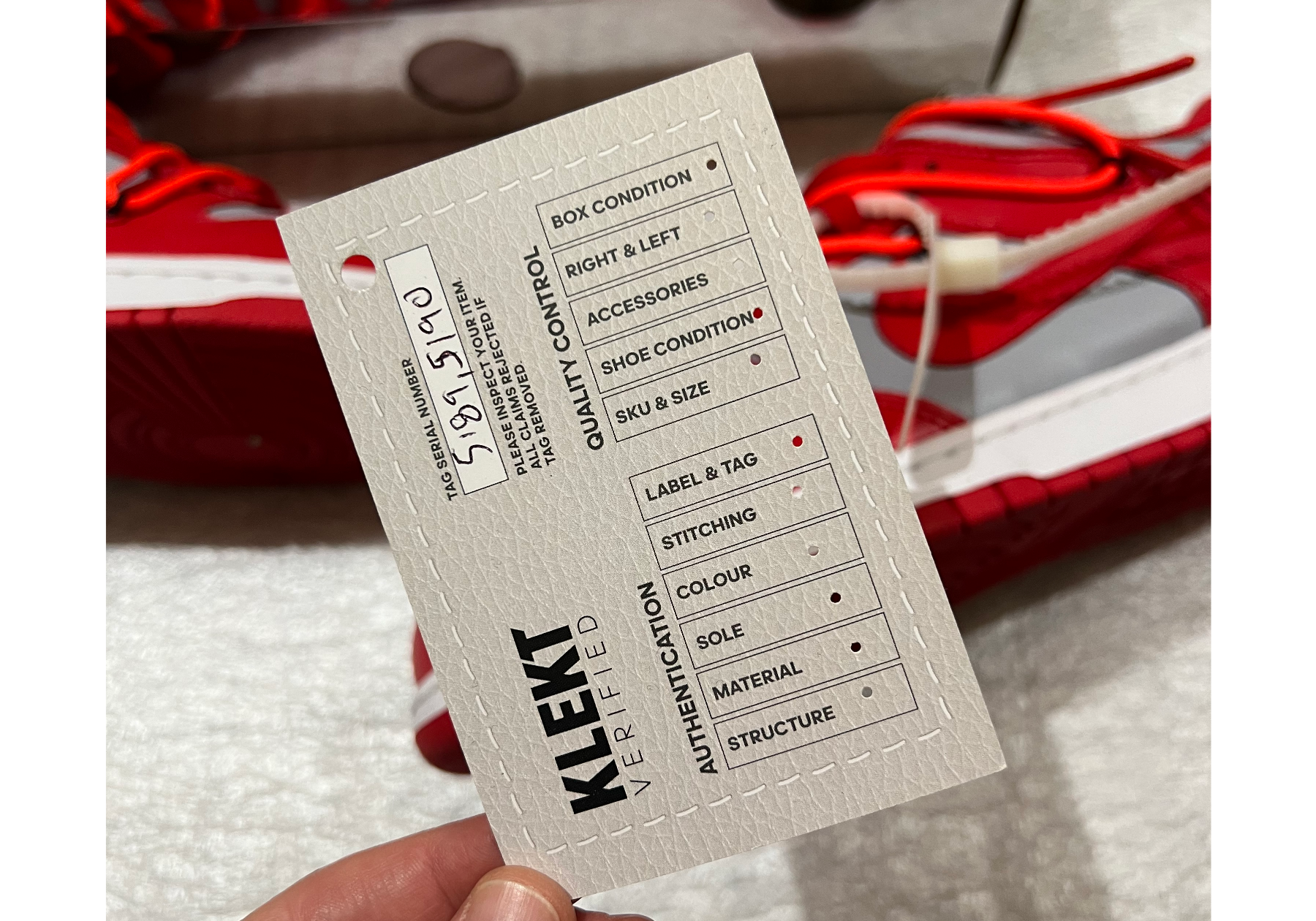 Nike x Off White Dunk Low 'University Red' (2019) photo 8