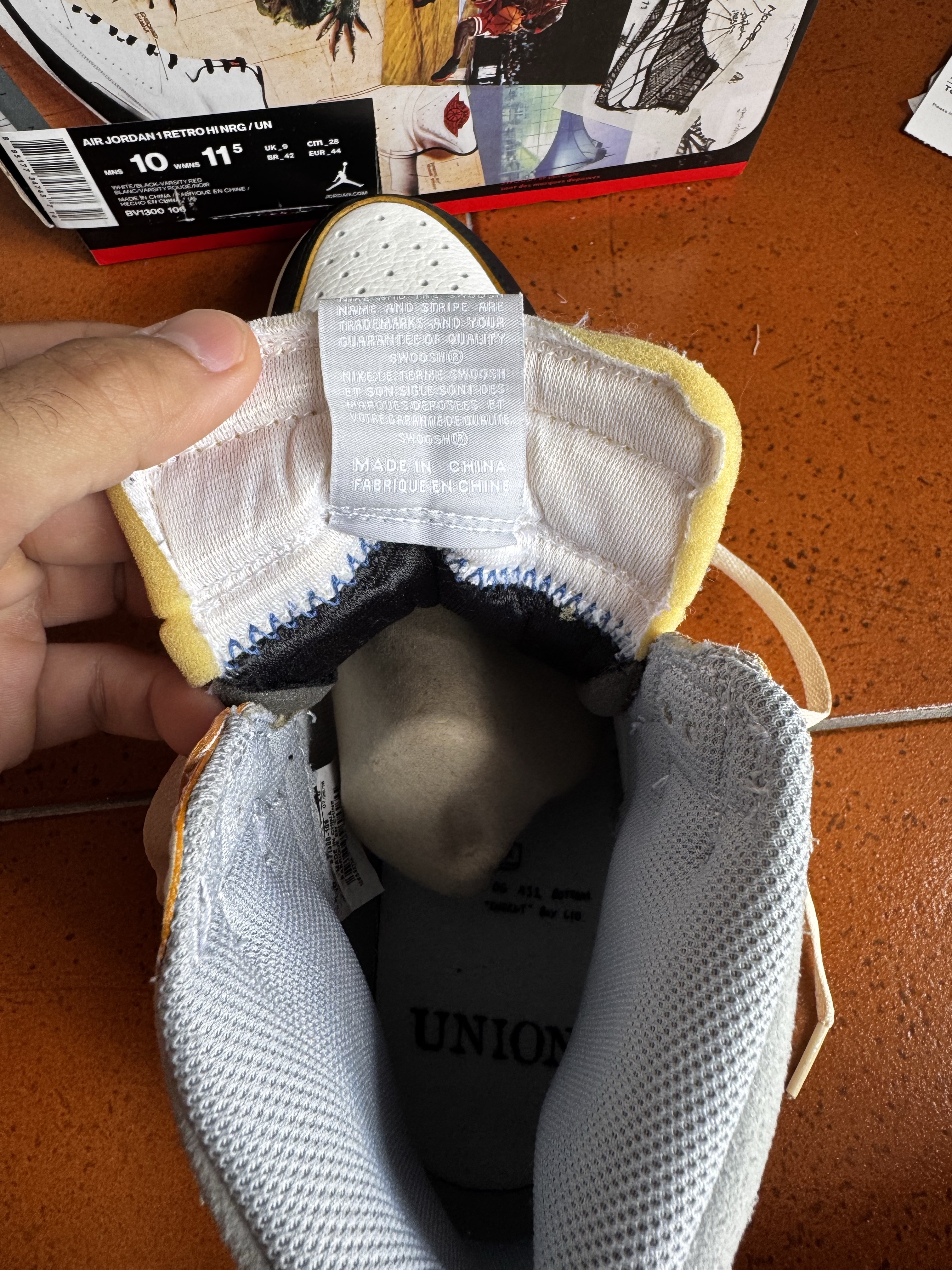 Air Jordan x Union LA 1 Retro High OG Varsity Red (2018) photo 8