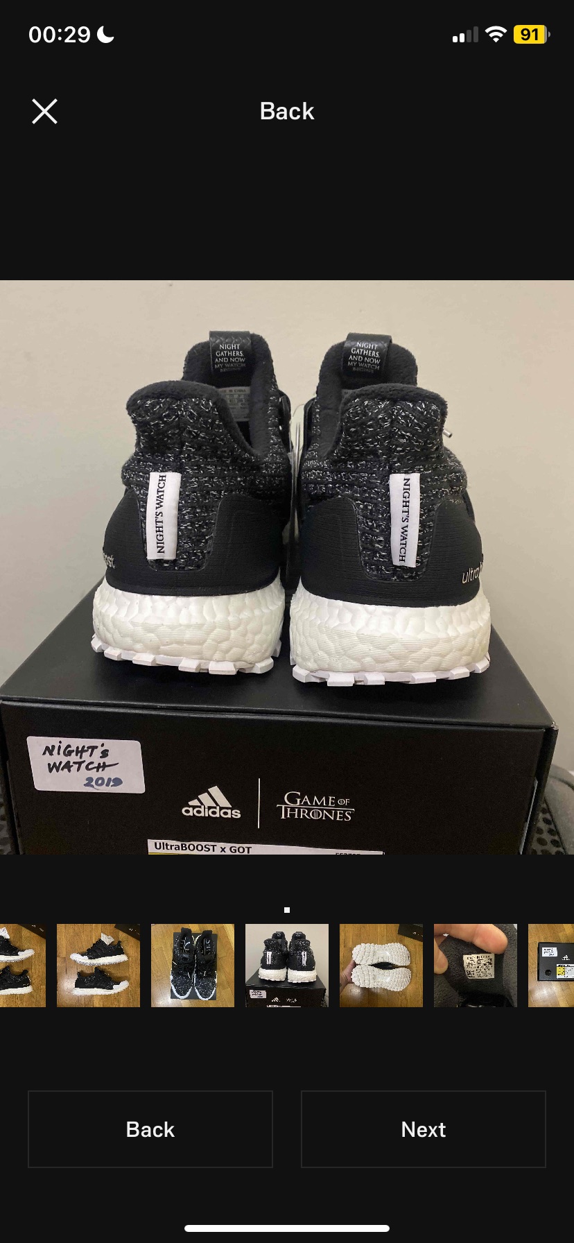 Adidas Game of Thrones Ultra Boost GoT 'Night’s Watch' (2019) photo 4