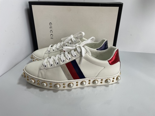 Luxury Gucci Ace Bee White