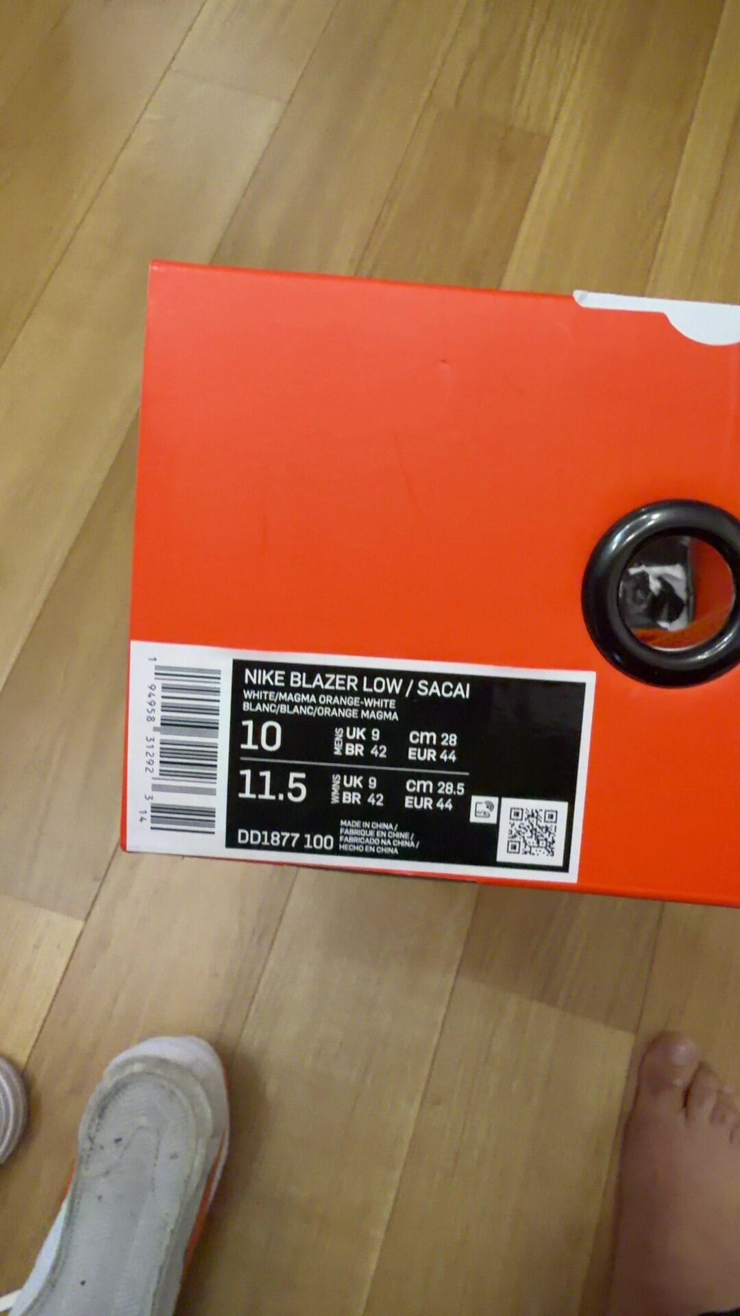 Nike x sacai Blazer Low Magma Orange (2021) photo 5