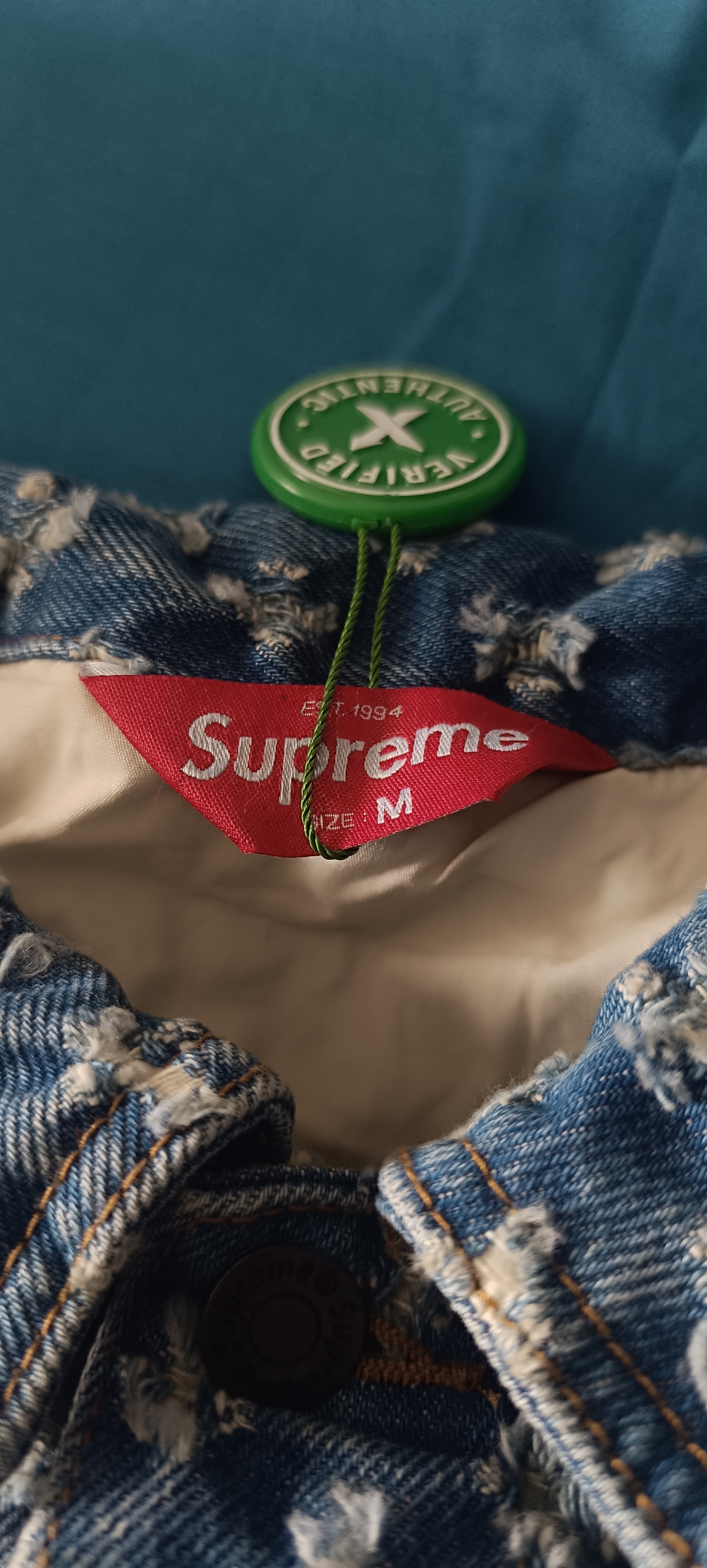 Supreme Hole Punch Denim Trucker Jacket (SS20) photo 3