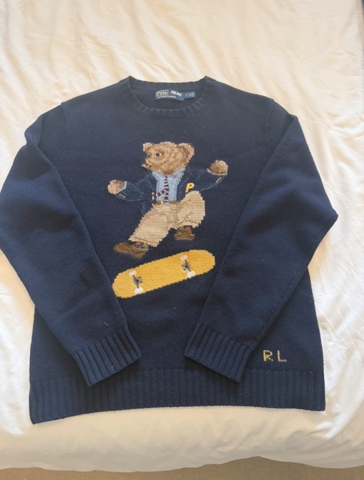 Palace x Polo Ralph Lauren Skate Polo Bear Sweater Aviator Navy (FW18)