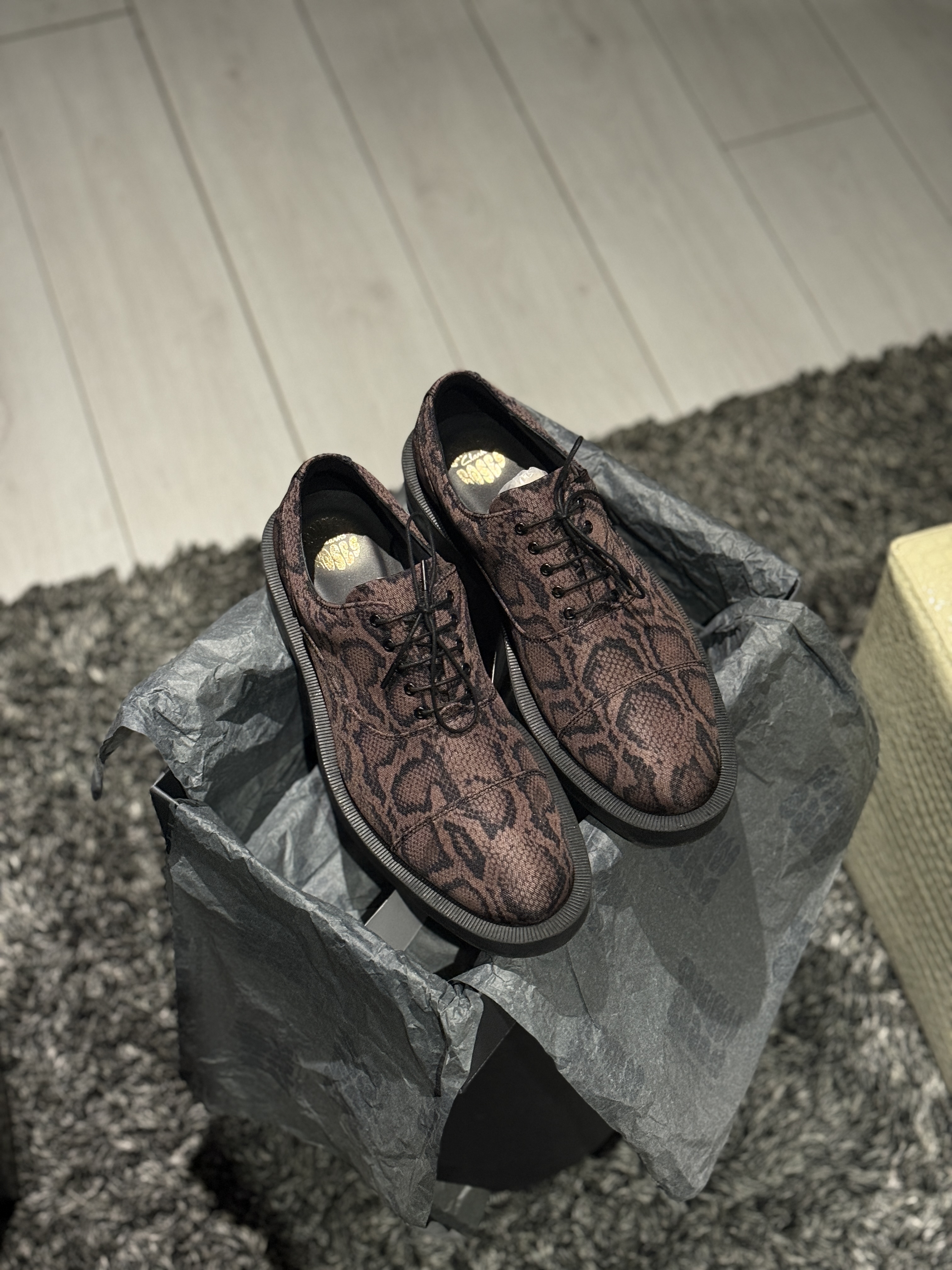 Clarks x MARTINE ROSE CUR Oxford 2 M 'Brown Snake' (2024) photo 3