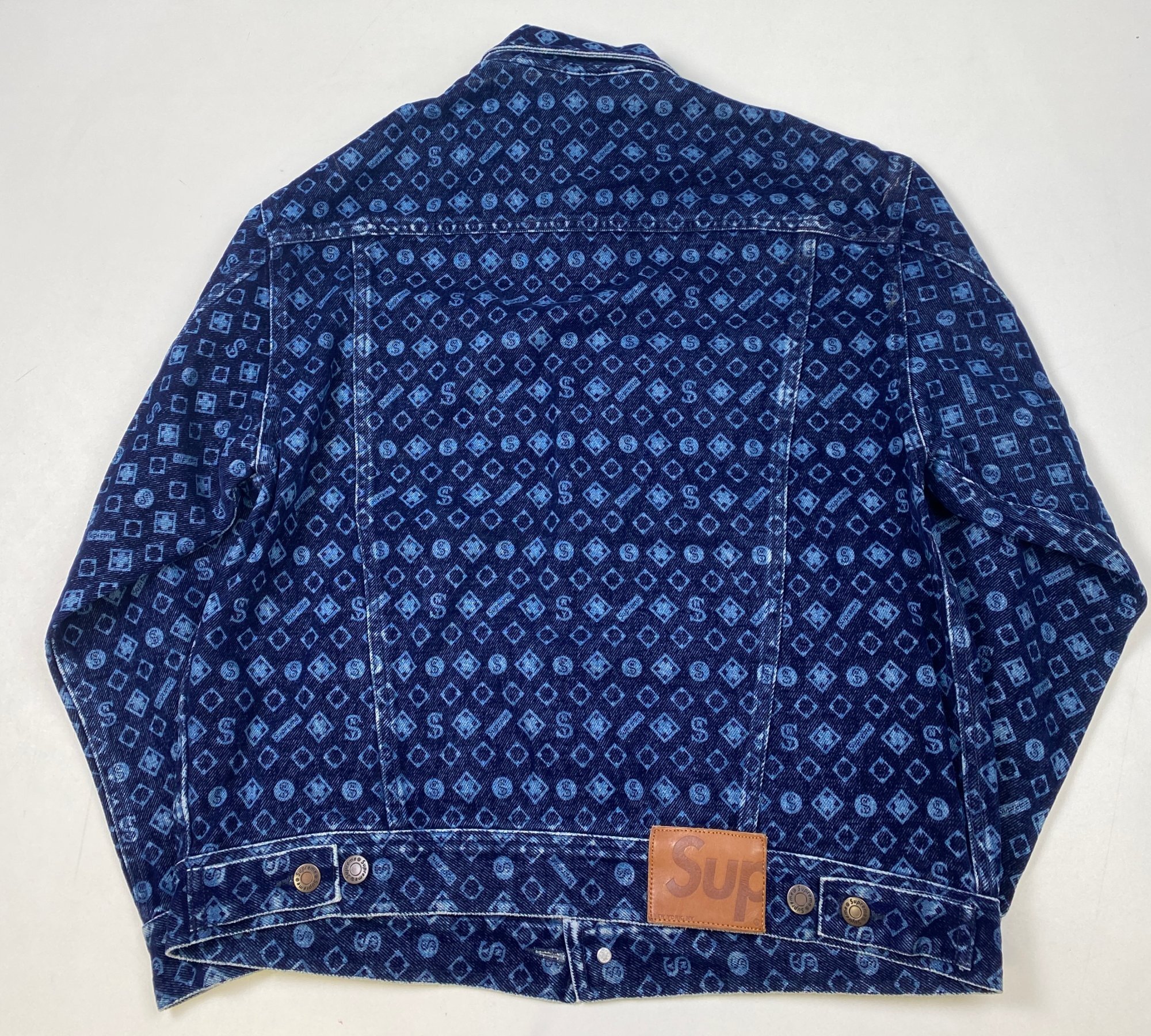 Supreme Flocked Denim Trucker Jacket 'Blue' (FW24) photo 2
