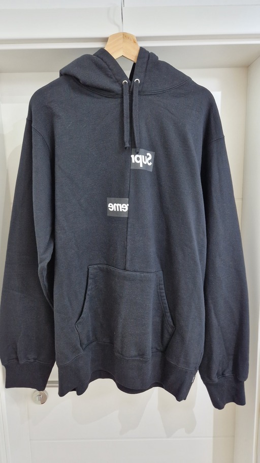 Supreme x Comme des Garçons CDG SHIRT Split Box Logo Hooded Sweatshirt Black (FW18)