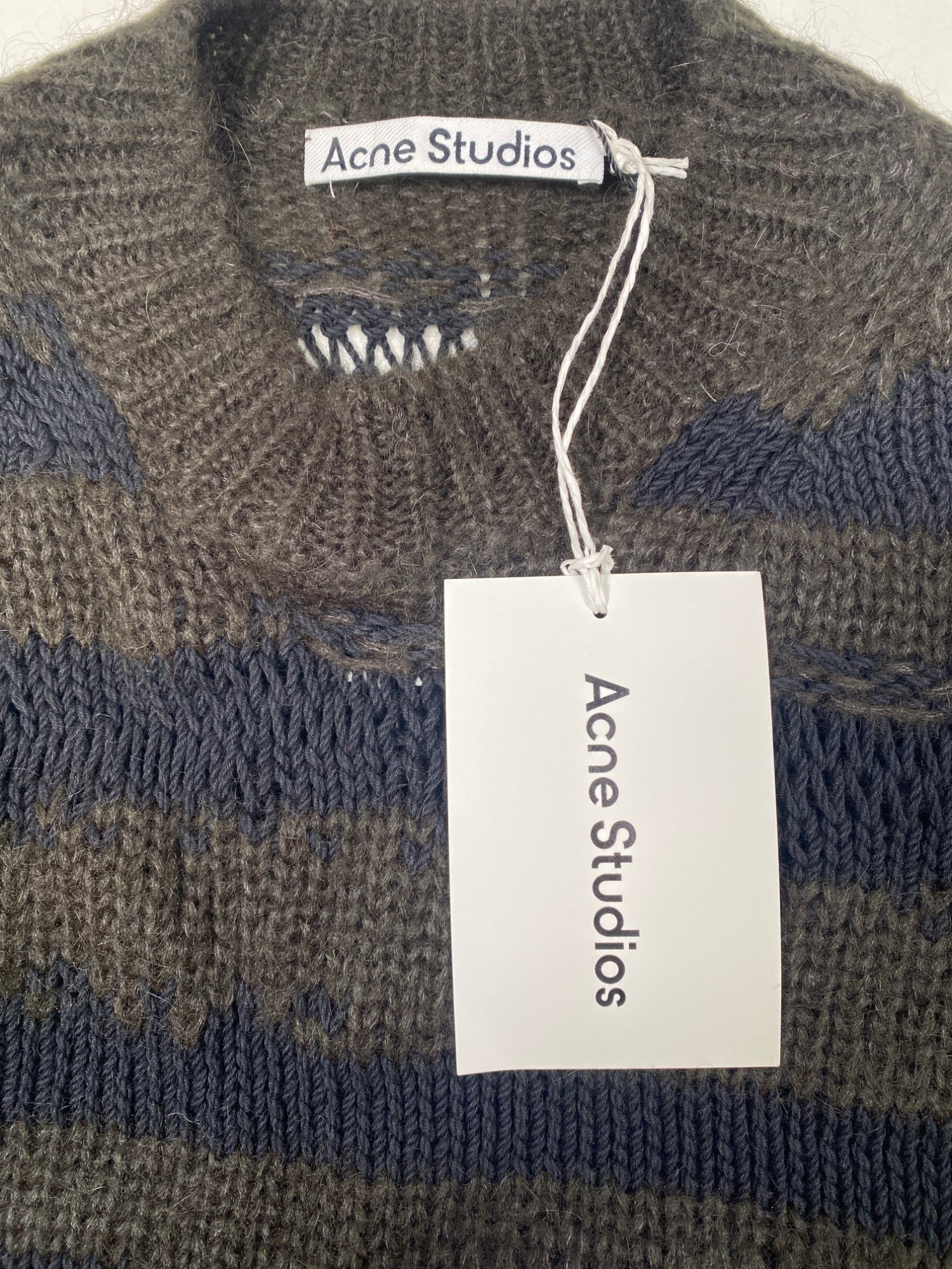 Acne Studios Distressed Striped Knit Sweater photo 7