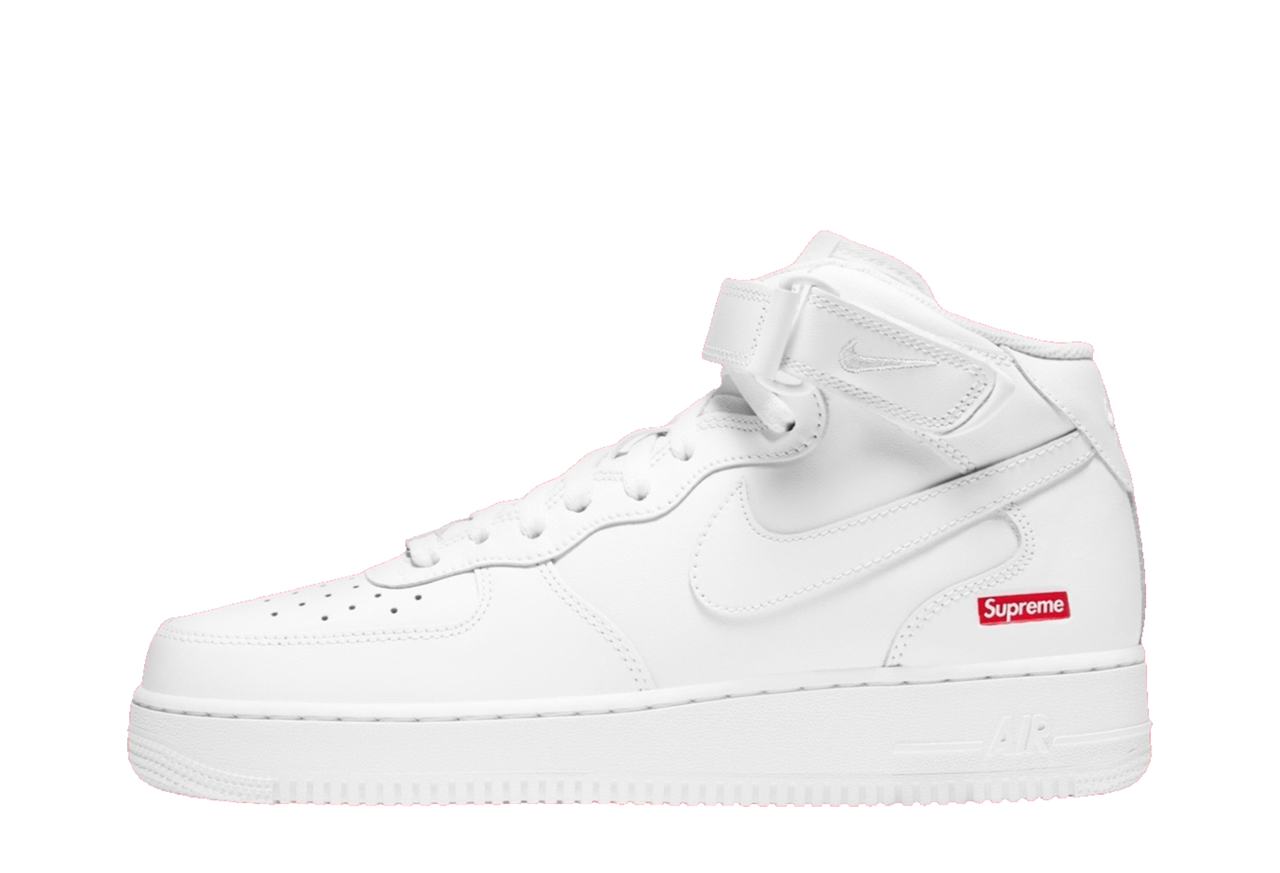 Nike x Supreme Air Force 1 Mid 'Box Logo - Triple White' (2024) WHITE sneaker – authenticated on KLEKT