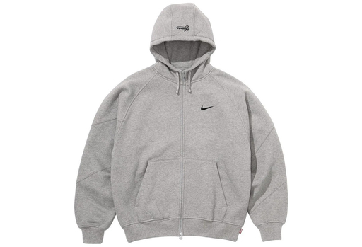 Supreme x Nike Zip Up Hooded Sweatshirt 'Heather Grey' (SS25) – authenticated on KLEKT