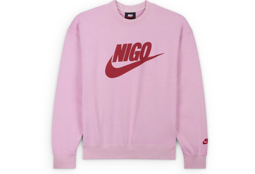 Nigo x Nike Fleece Crew-Neck Sweatshirt 'Pink' (FW24) – authenticated on KLEKT