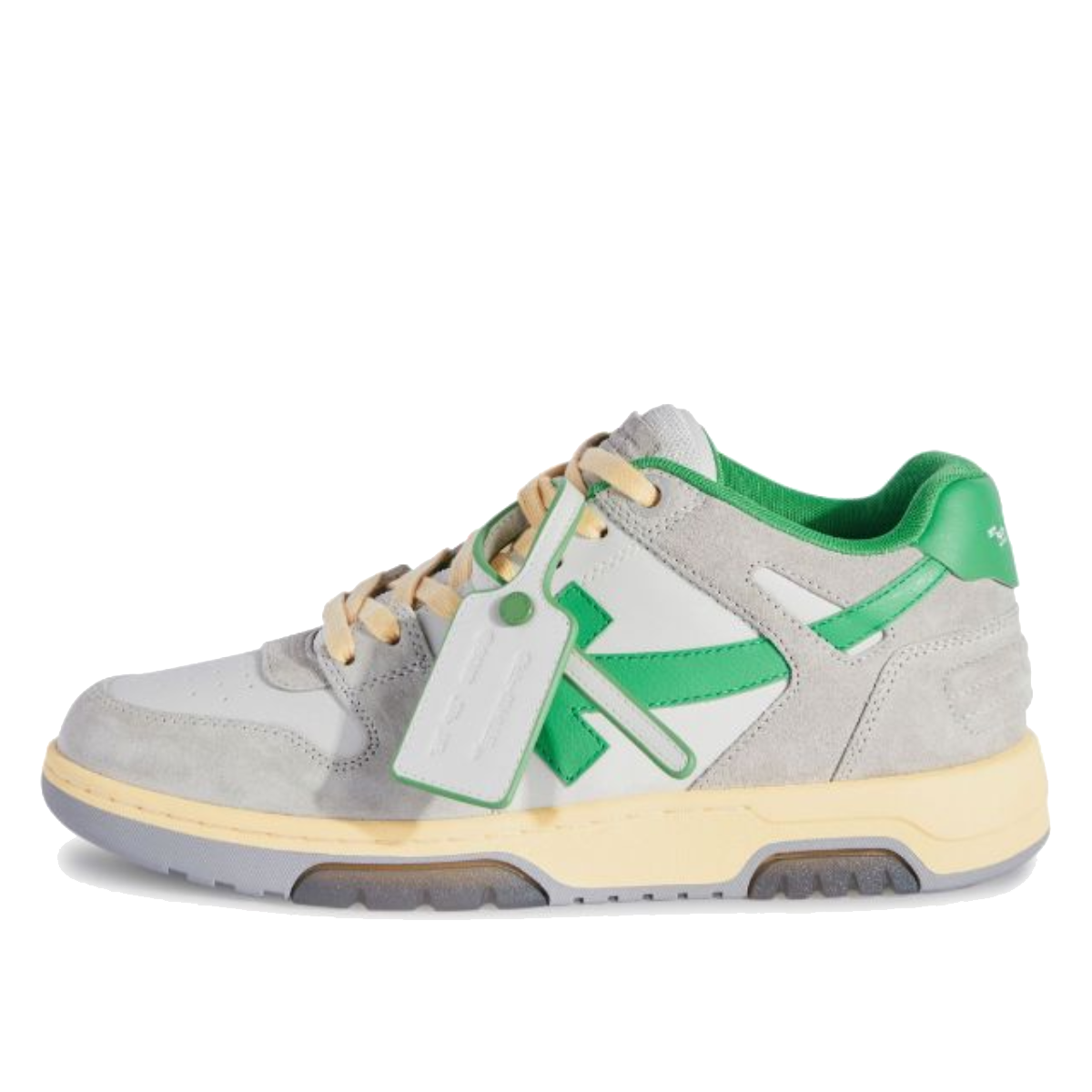 Off White Out Of Office OOO Low Tops Calf Leather 'Grey Green' (2024) sneaker – authenticated on KLEKT