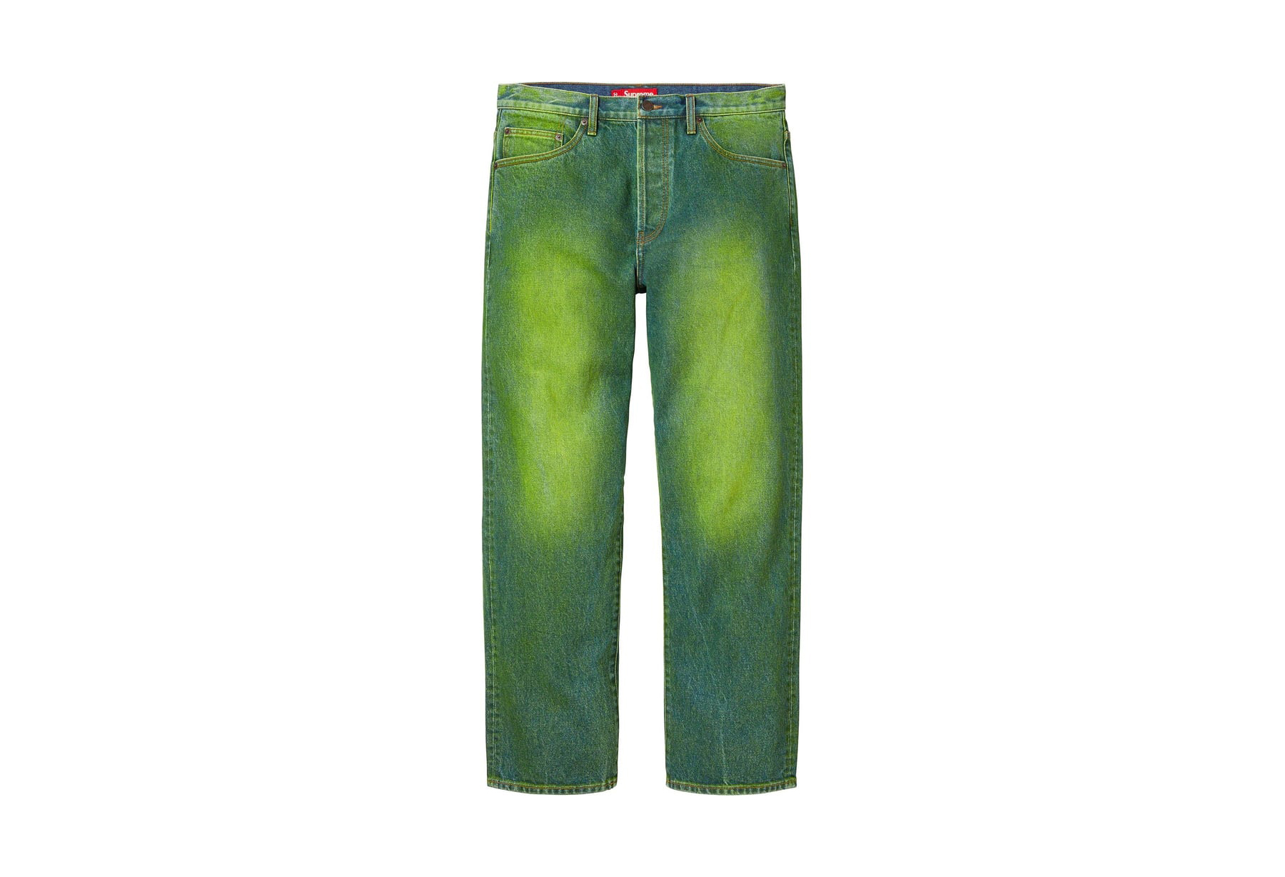 Supreme Regular Jean Oversprayed Green (FW23) OVERSPRAYED GREEN sneaker – authenticated on KLEKT