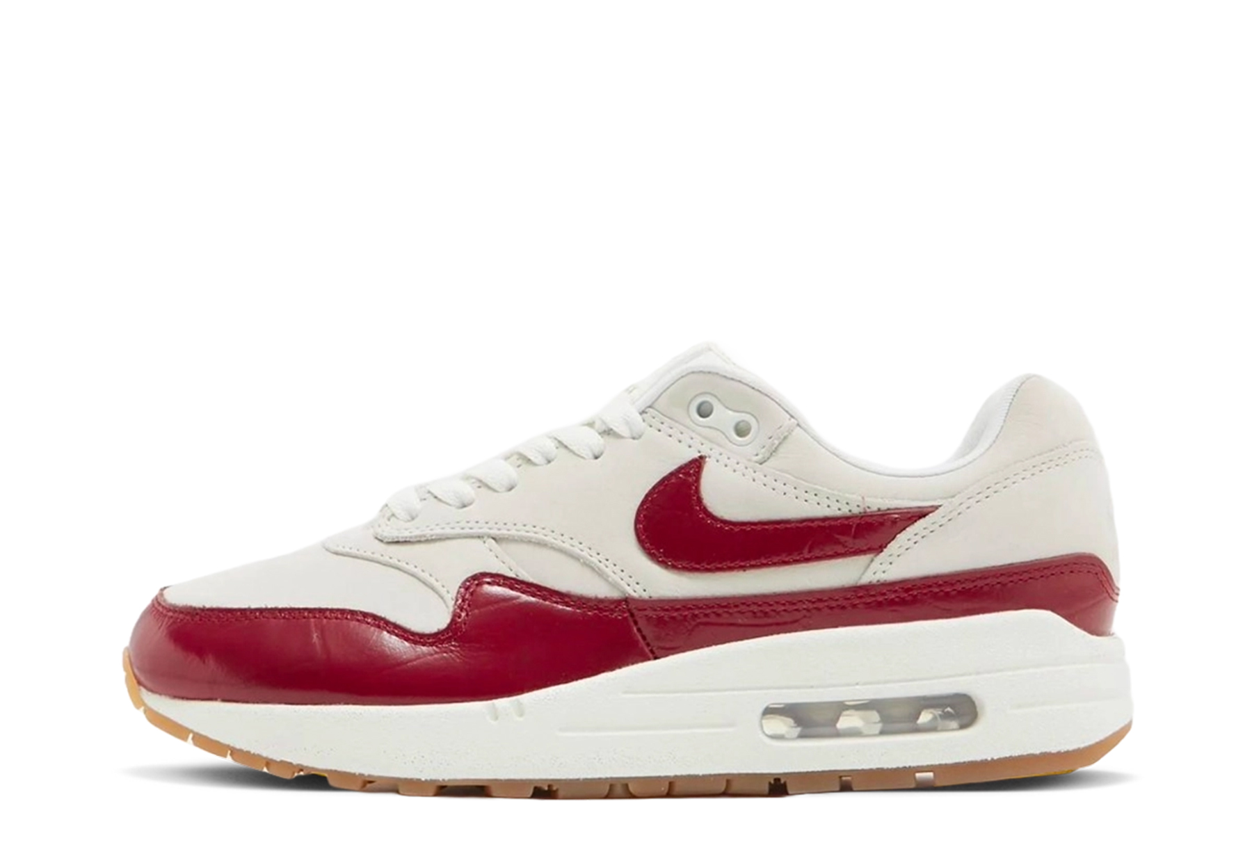 Nike Air Max 1 LX 'Team Red Leather' (2024) Sail/Team Red/Sail/Gum Light Brown sneaker – authenticated on KLEKT
