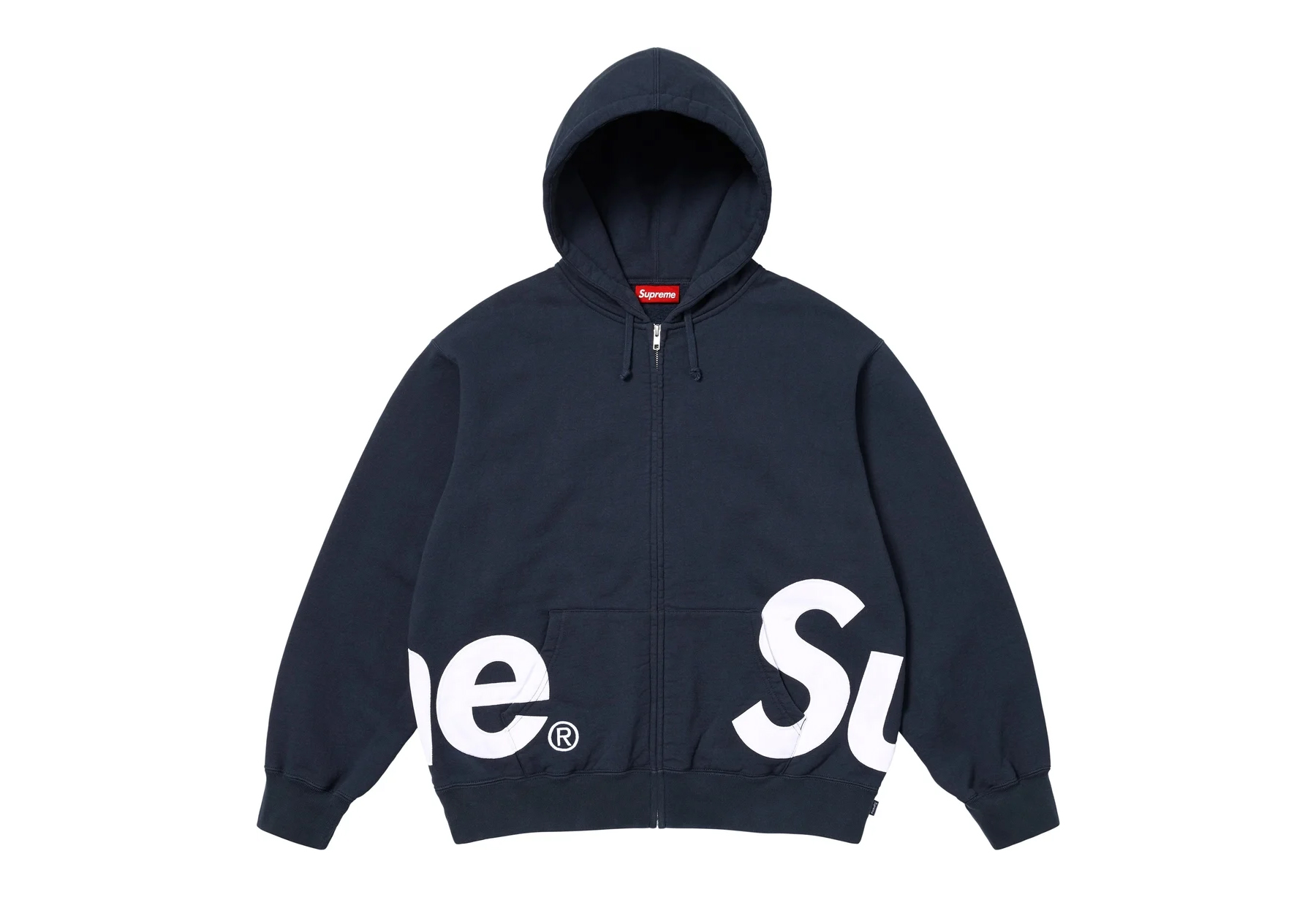 Supreme Big Logo Zip Up Hooded Sweatshirt 'Black' (SS25) | Supreme