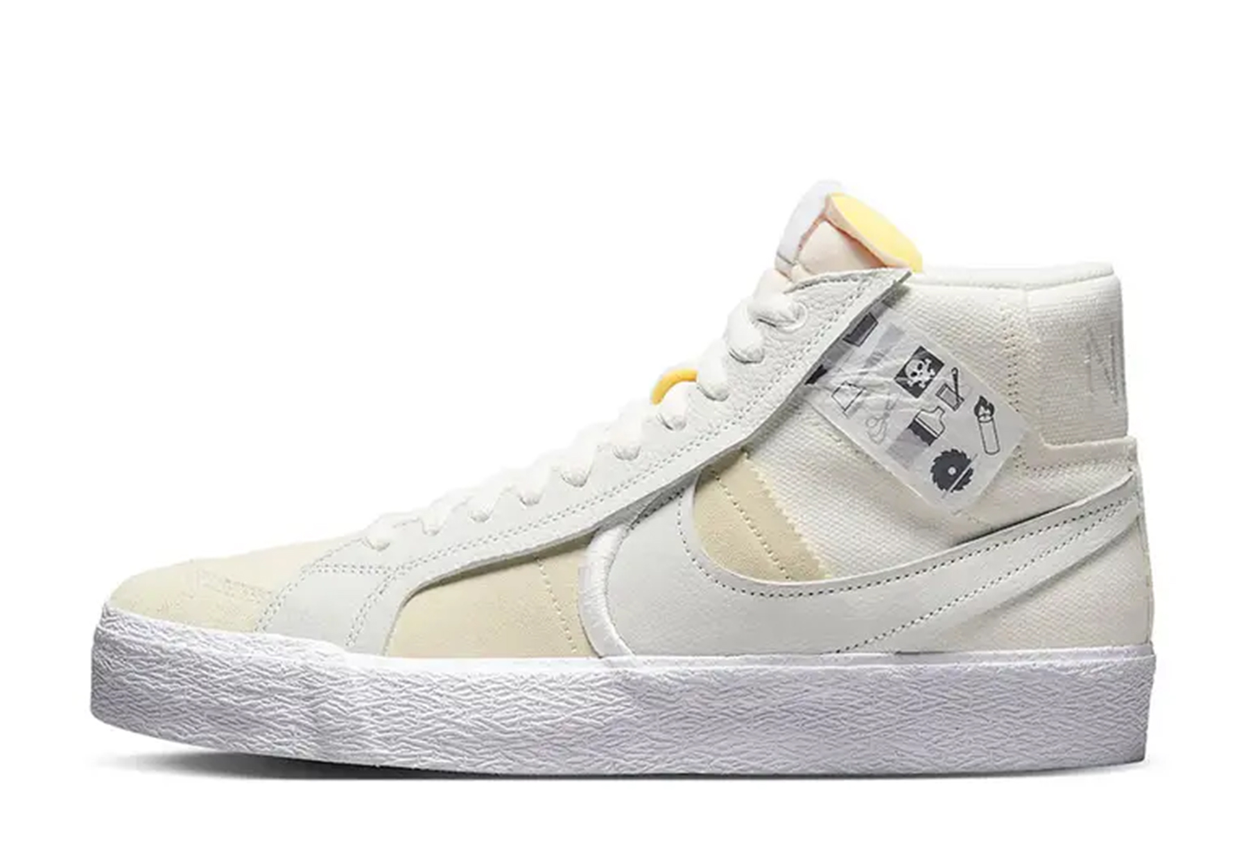 Nike SB Blazer Warning Label White (2022)  SUMMIT WHITE/SUMMIT WHITE-SAIL sneaker – authenticated on KLEKT