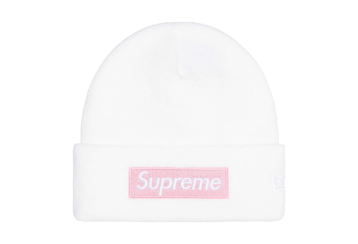 Supreme x New Era Box Logo Beanie 'White' (FW25) – authenticated on KLEKT