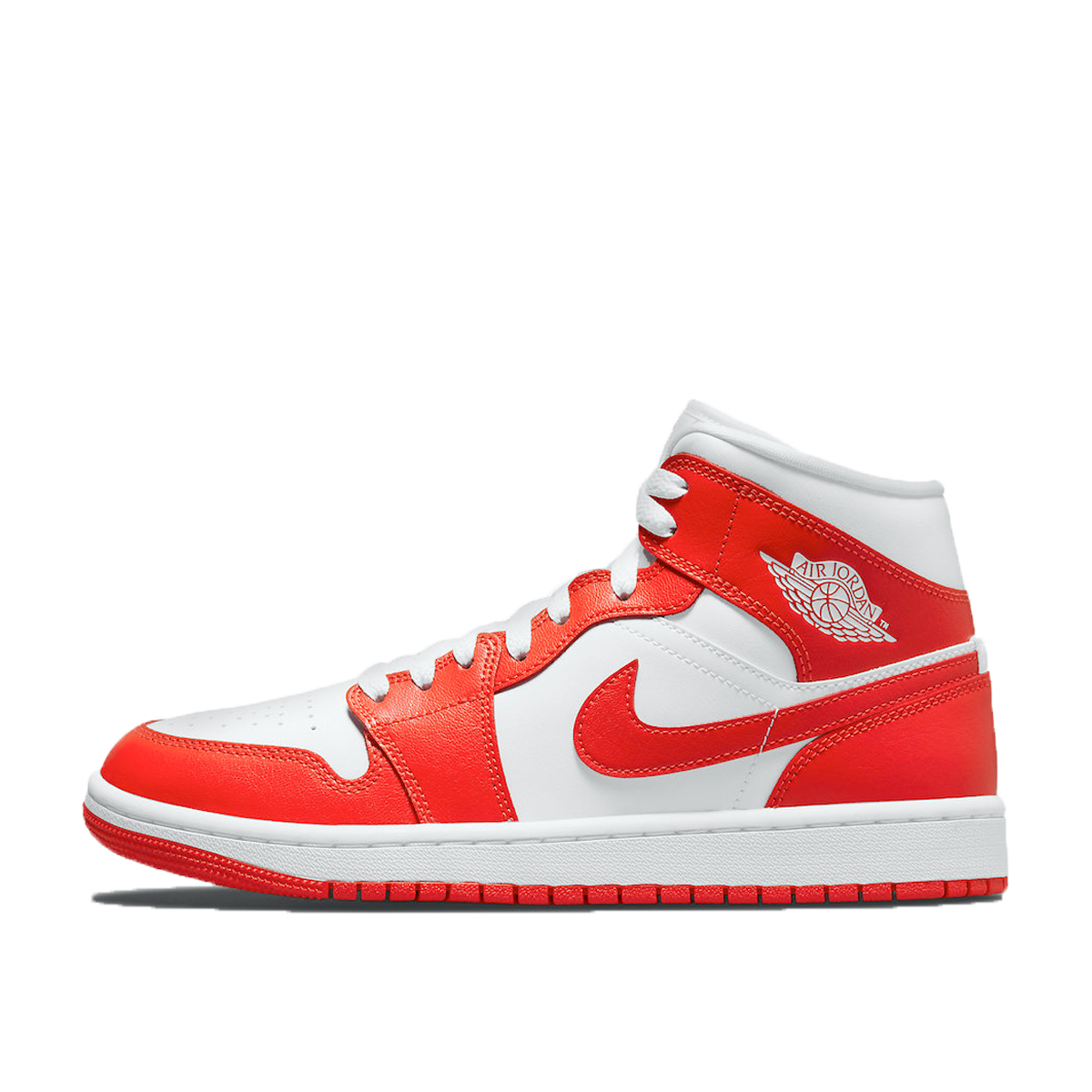 Air Jordan 1 Mid WMNS Syracuse (2021) White/White/Habanero Red sneaker – authenticated on KLEKT
