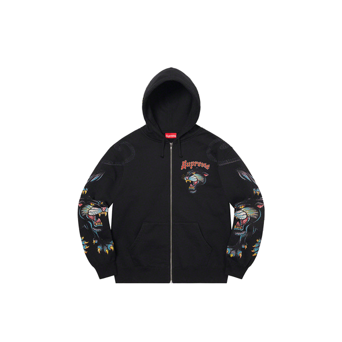 Supreme Panther Zip Up Hooded Sweatshirt Black (SS21) BLACK sneaker – authenticated on KLEKT
