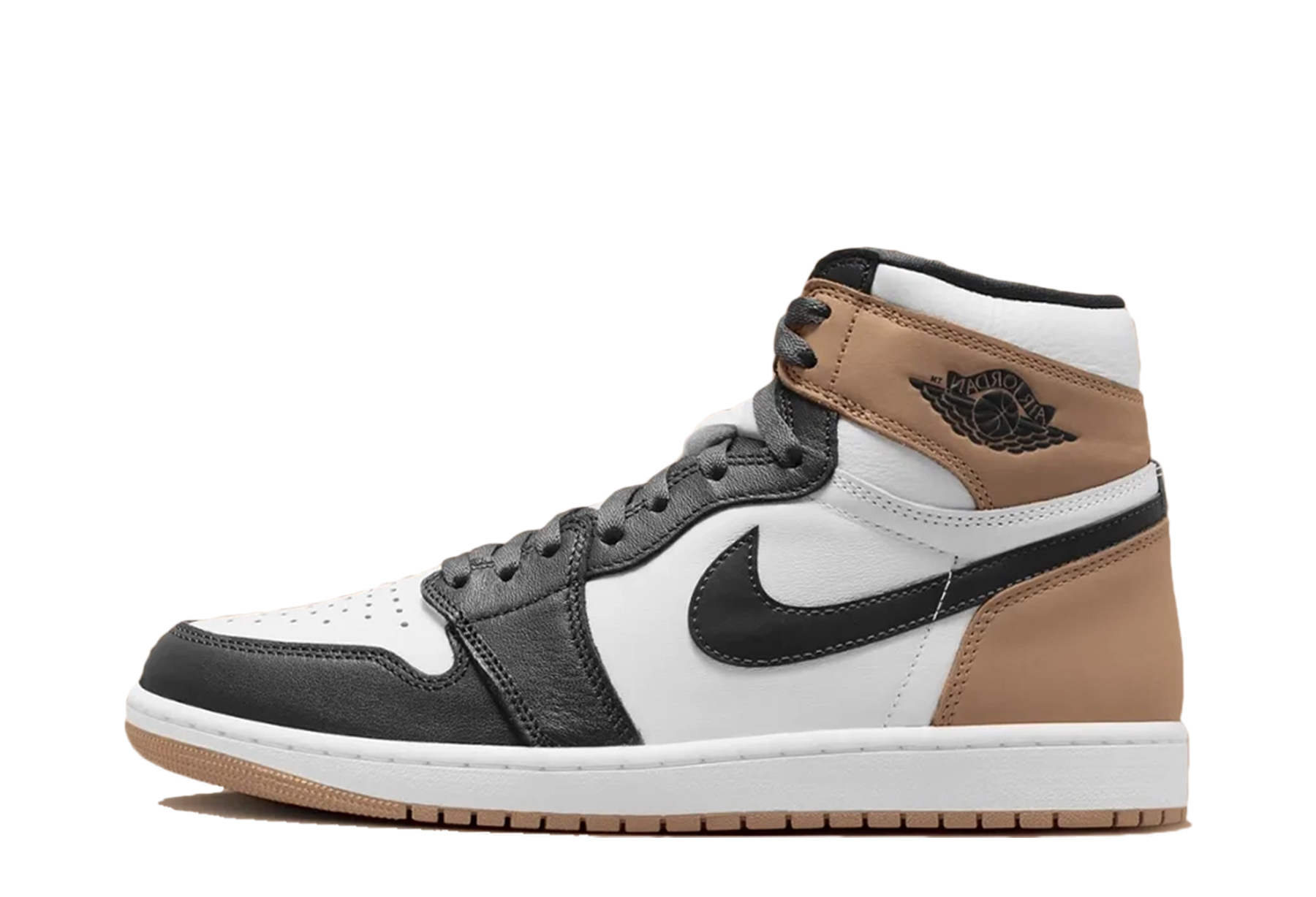 Air Jordan 1 High OG WMNS 'Latte' (2024) Black/Legend Medium Brown/White/Sail sneaker – authenticated on KLEKT