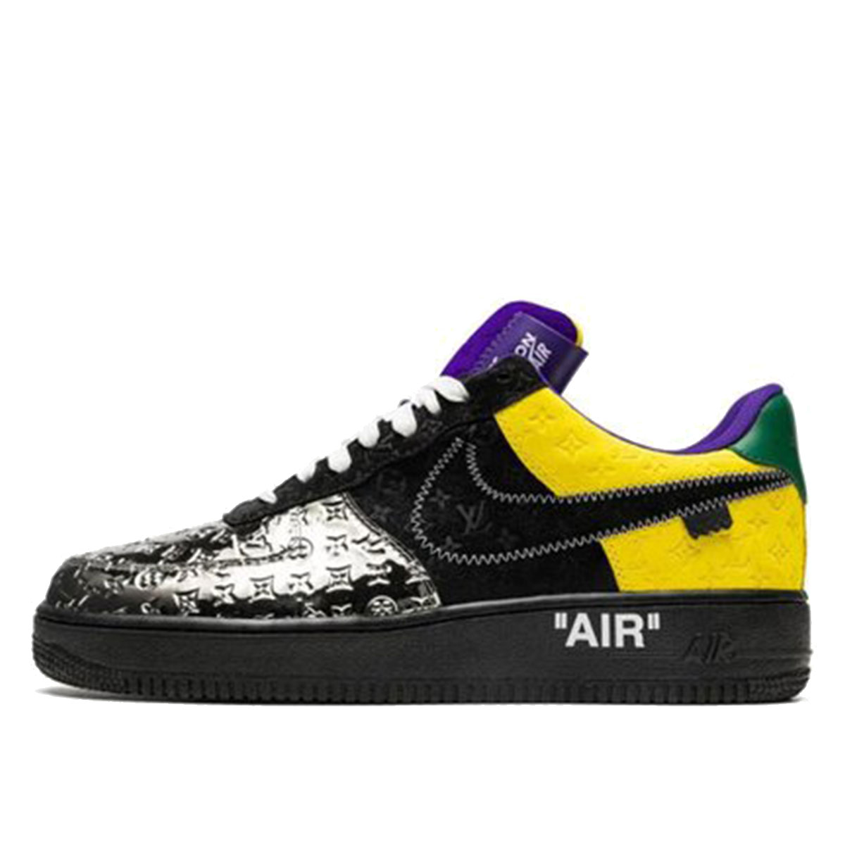 Louis Vuitton Nike Air Force 1 Low By Virgil Abloh Black Metallic Silver (2022) sneaker – authenticated on KLEKT