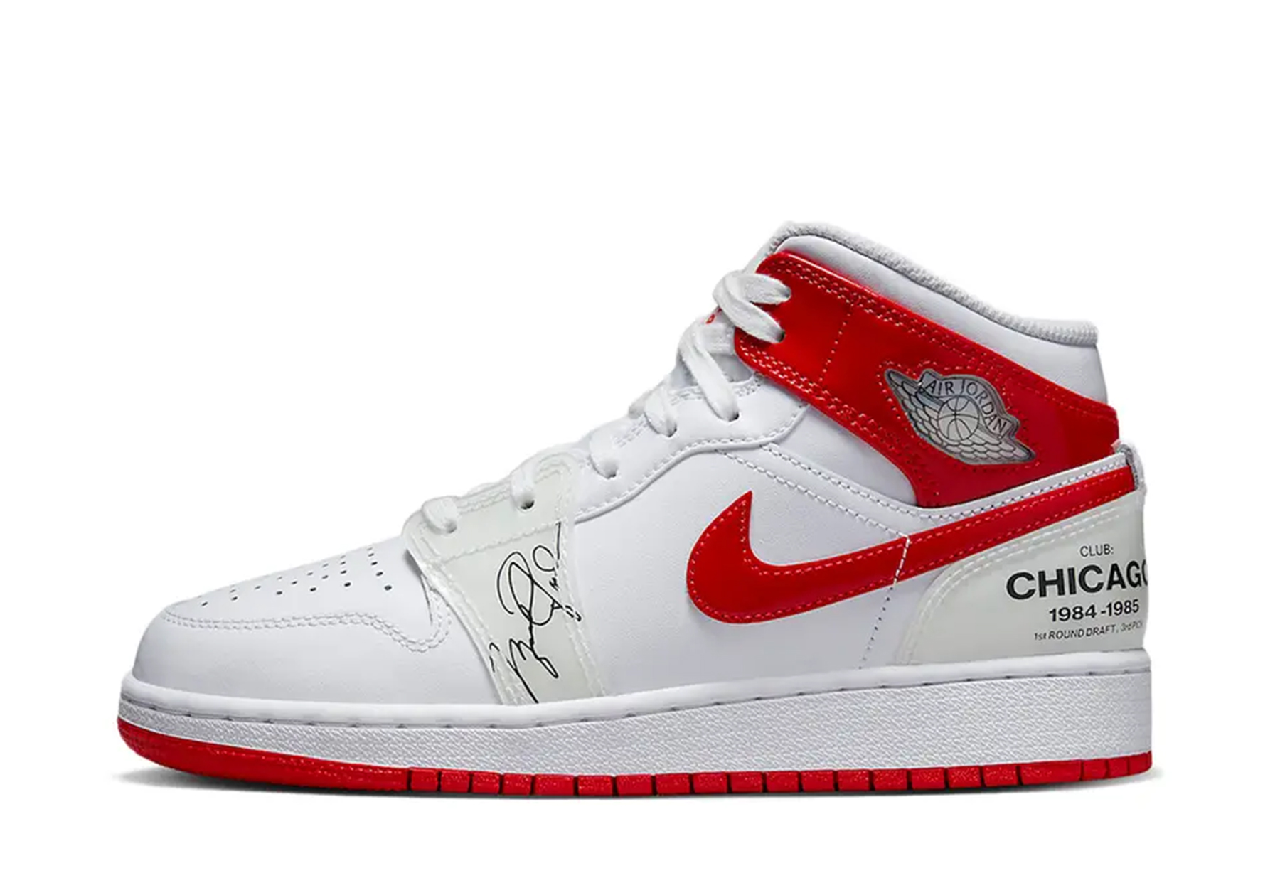 Air Jordan 1 Mid GS Rookie Season (2022) White/University Red sneaker – authenticated on KLEKT