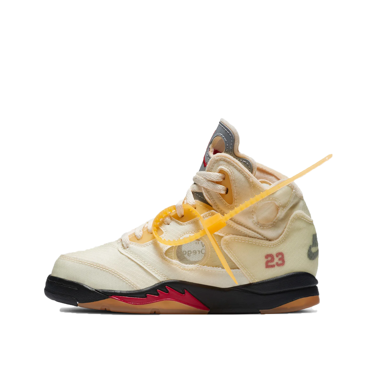 Air Jordan x Off-White 5 Retro Sail (PS) (2020) SAIL/FIRE RED/MUSLIN/BLACK sneaker – authenticated on KLEKT