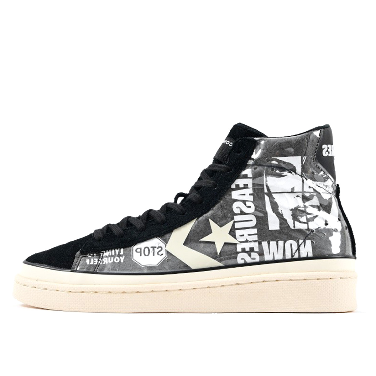 Converse x Pleasures Pro Leather Mid Black White (2019) sneaker – authenticated on KLEKT