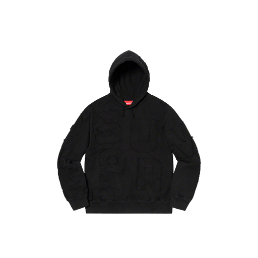 Supreme Cutout Letters Hooded Sweatshirt Black (SS20) 